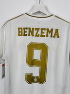 REAL MADRID 2019/2020 HOME FOOTBALL JERSEY - BENZEMA #9 (S)