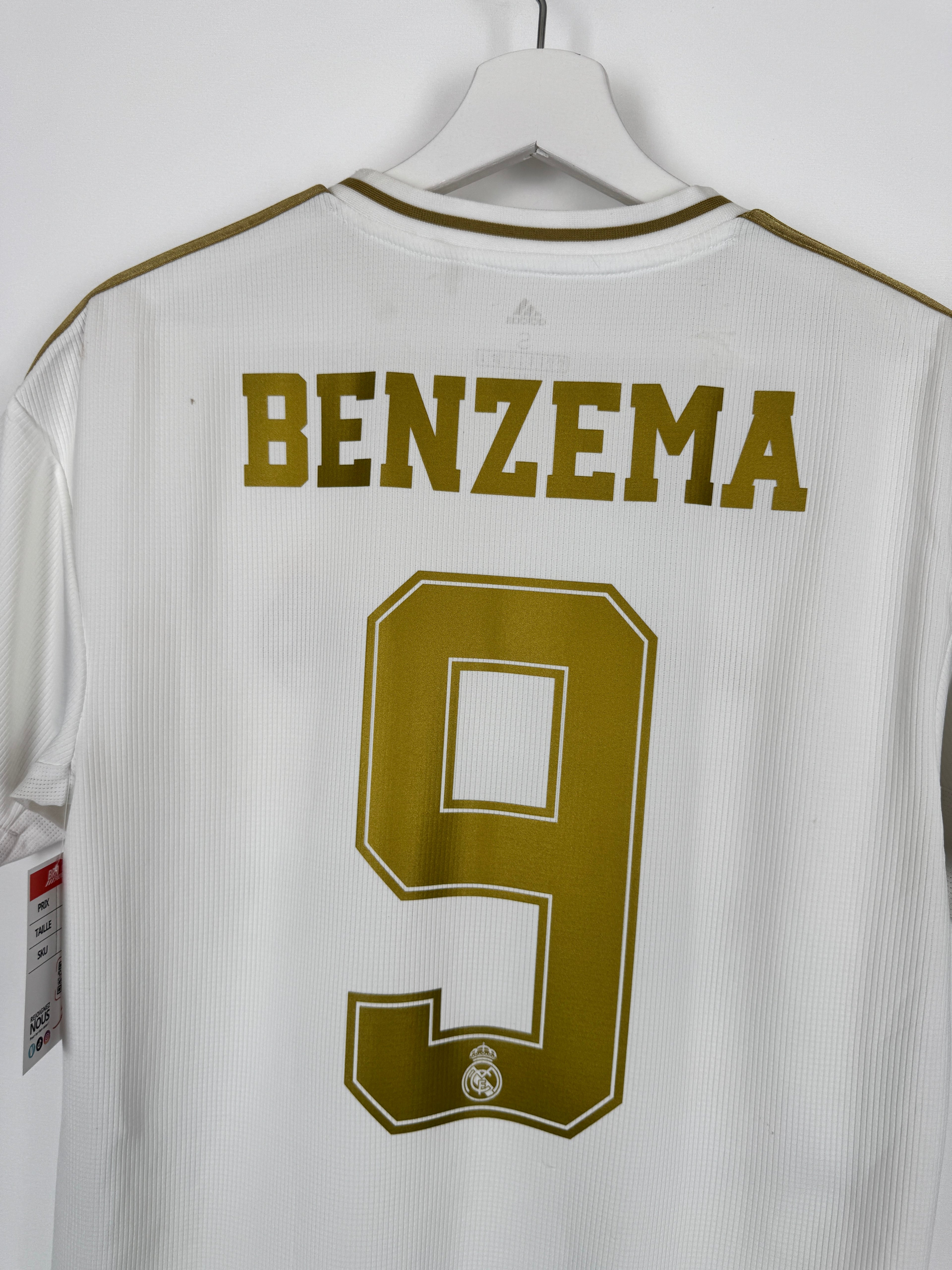 REAL MADRID 2019/2020 HOME FOOTBALL JERSEY - BENZEMA #9 (S)