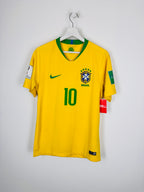 MAILLOT DE FOOTBALL BRÉSIL 2018 DOMICILE - NEYMAR JR #10 (S)