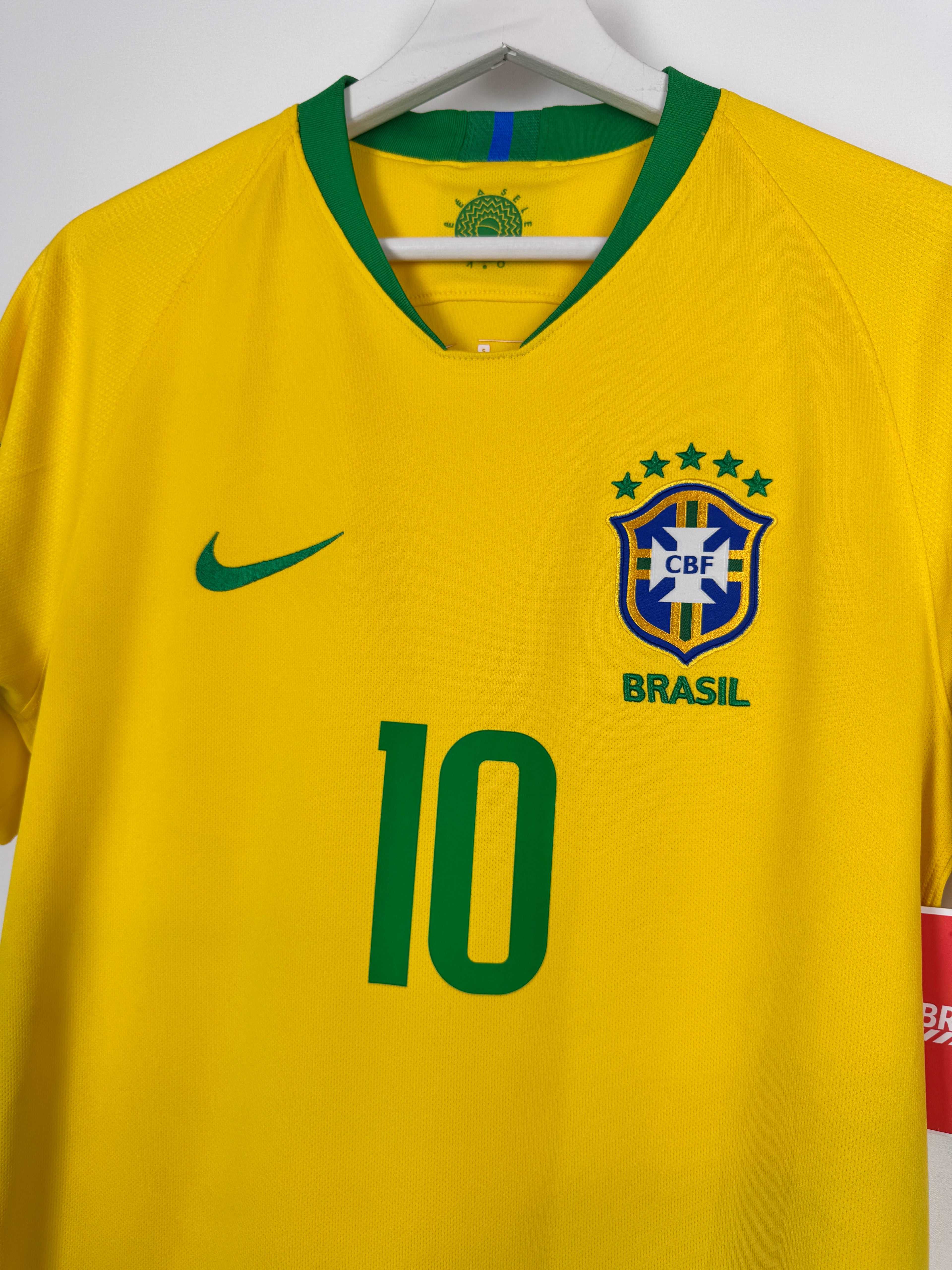 MAILLOT DE FOOTBALL BRÉSIL 2018 DOMICILE - NEYMAR JR #10 (S)