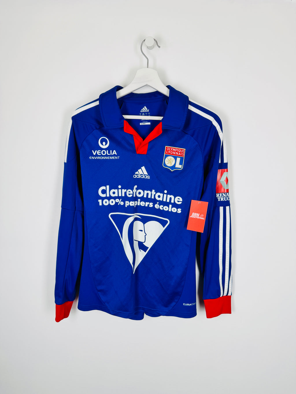 OLYMPIQUE LYONNAIS 2012/2013 MATCH WORN FOOTBALL SHIRT LONG SLEEVES (S)