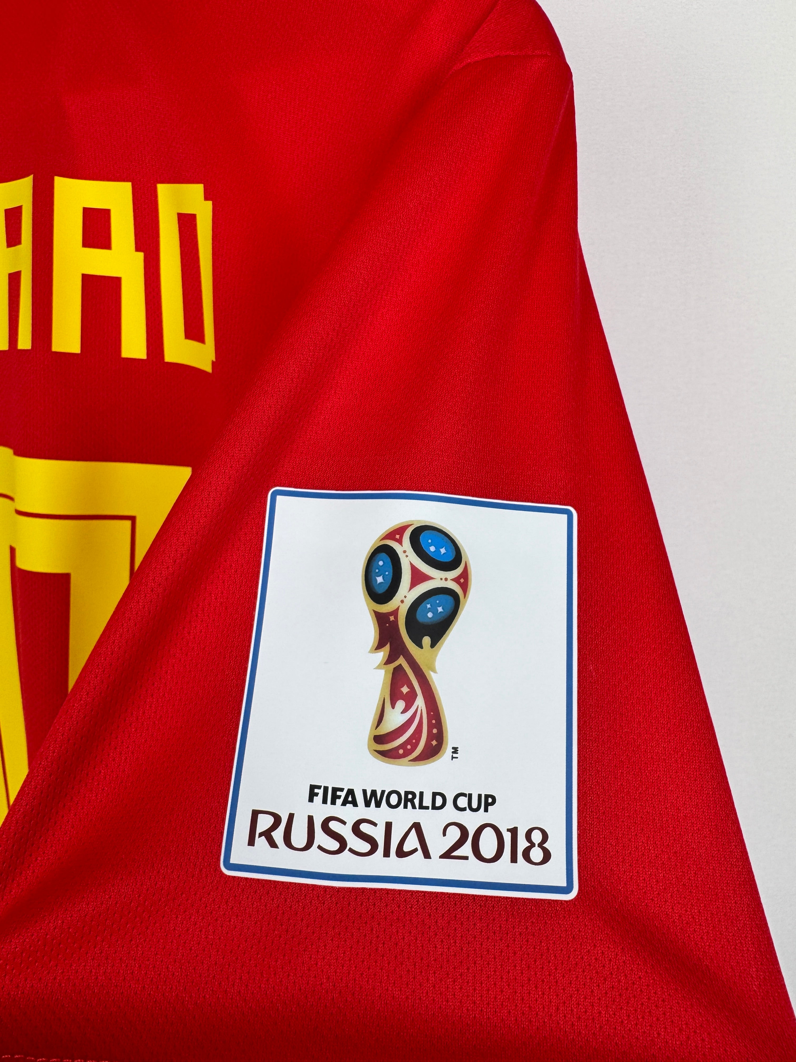MAILLOT DE FOOTBALL BELGIQUE 2018 DOMICILE - EDEN HAZARD #10 (S)