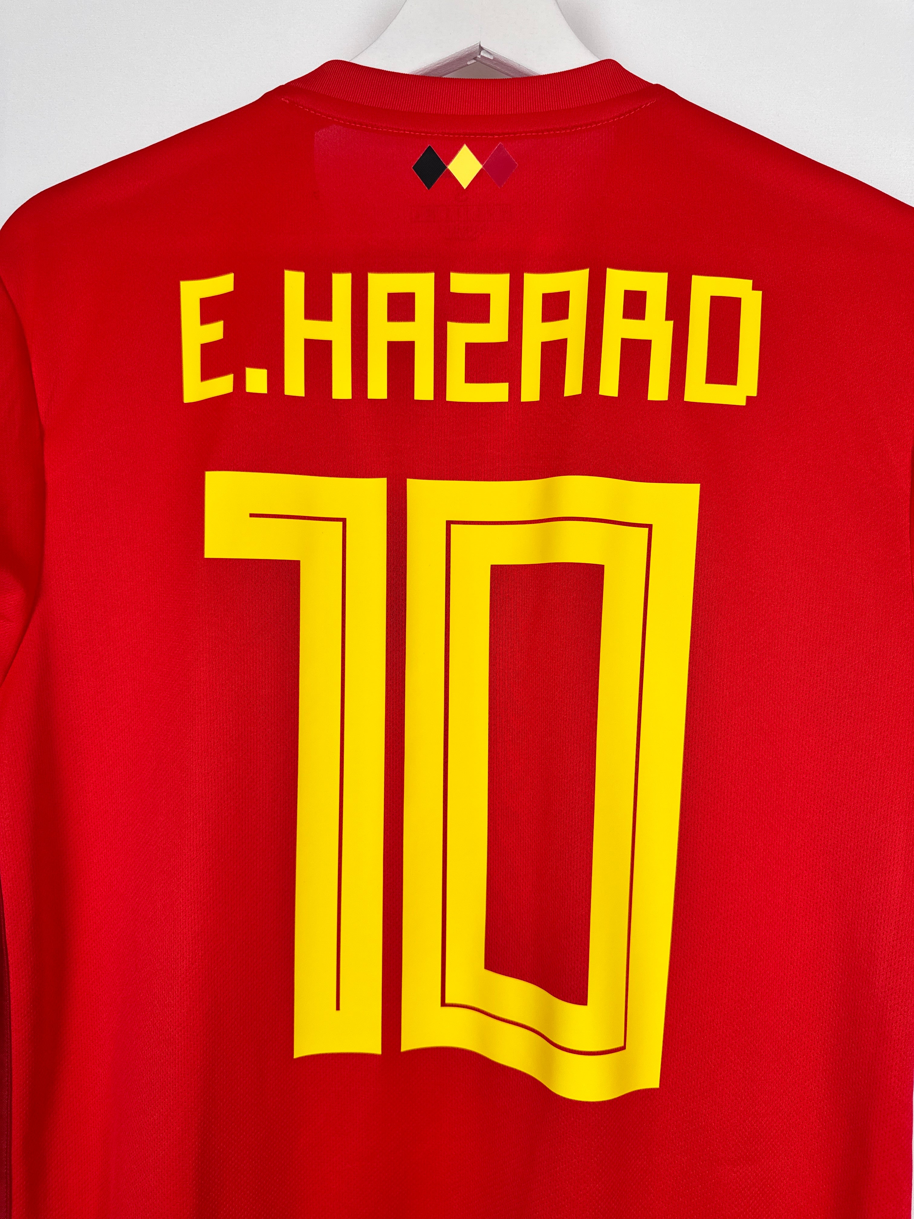 MAILLOT DE FOOTBALL BELGIQUE 2018 DOMICILE - EDEN HAZARD #10 (S)