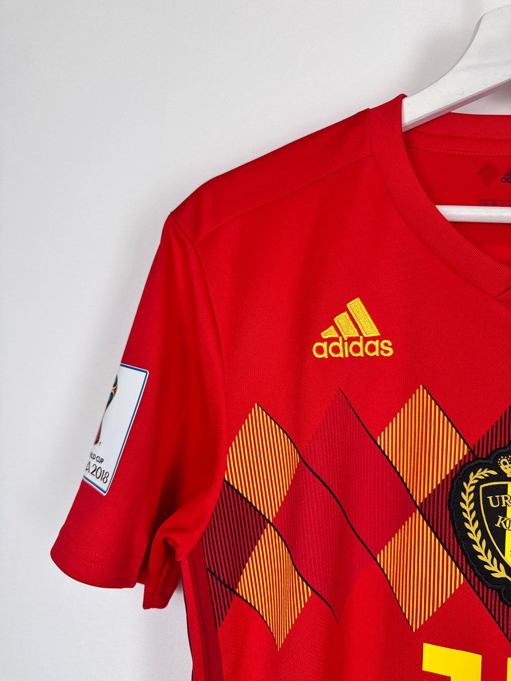 MAILLOT DE FOOTBALL BELGIQUE 2018 DOMICILE - EDEN HAZARD #10 (S)