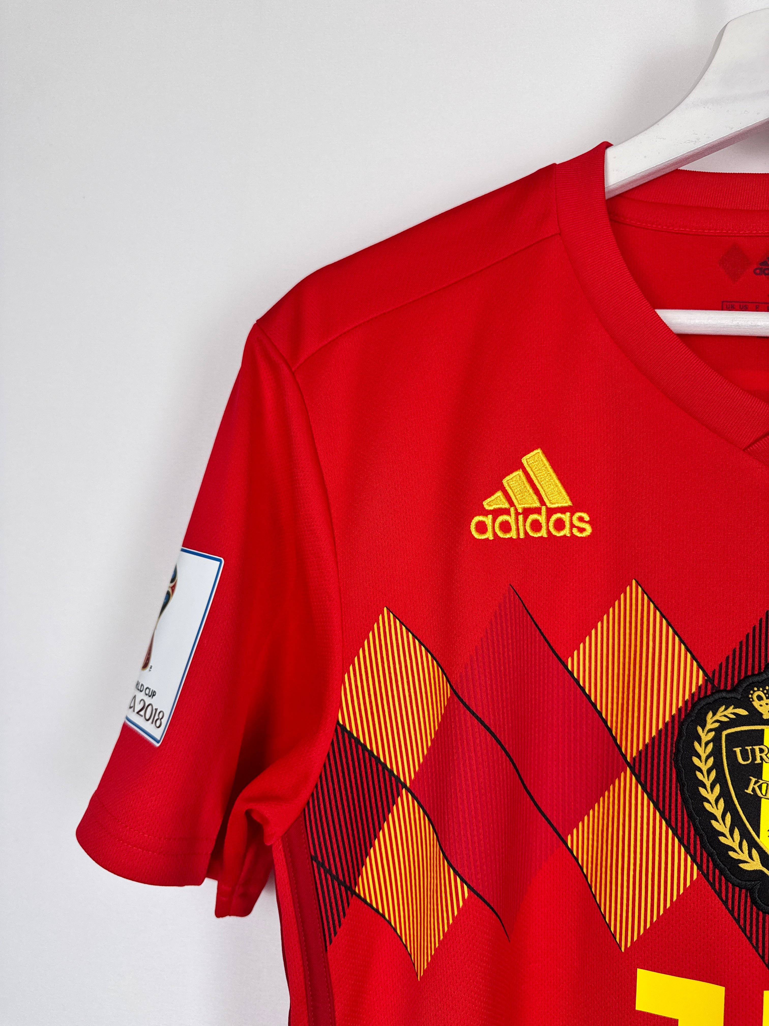 MAILLOT DE FOOTBALL BELGIQUE 2018 DOMICILE - EDEN HAZARD #10 (S)
