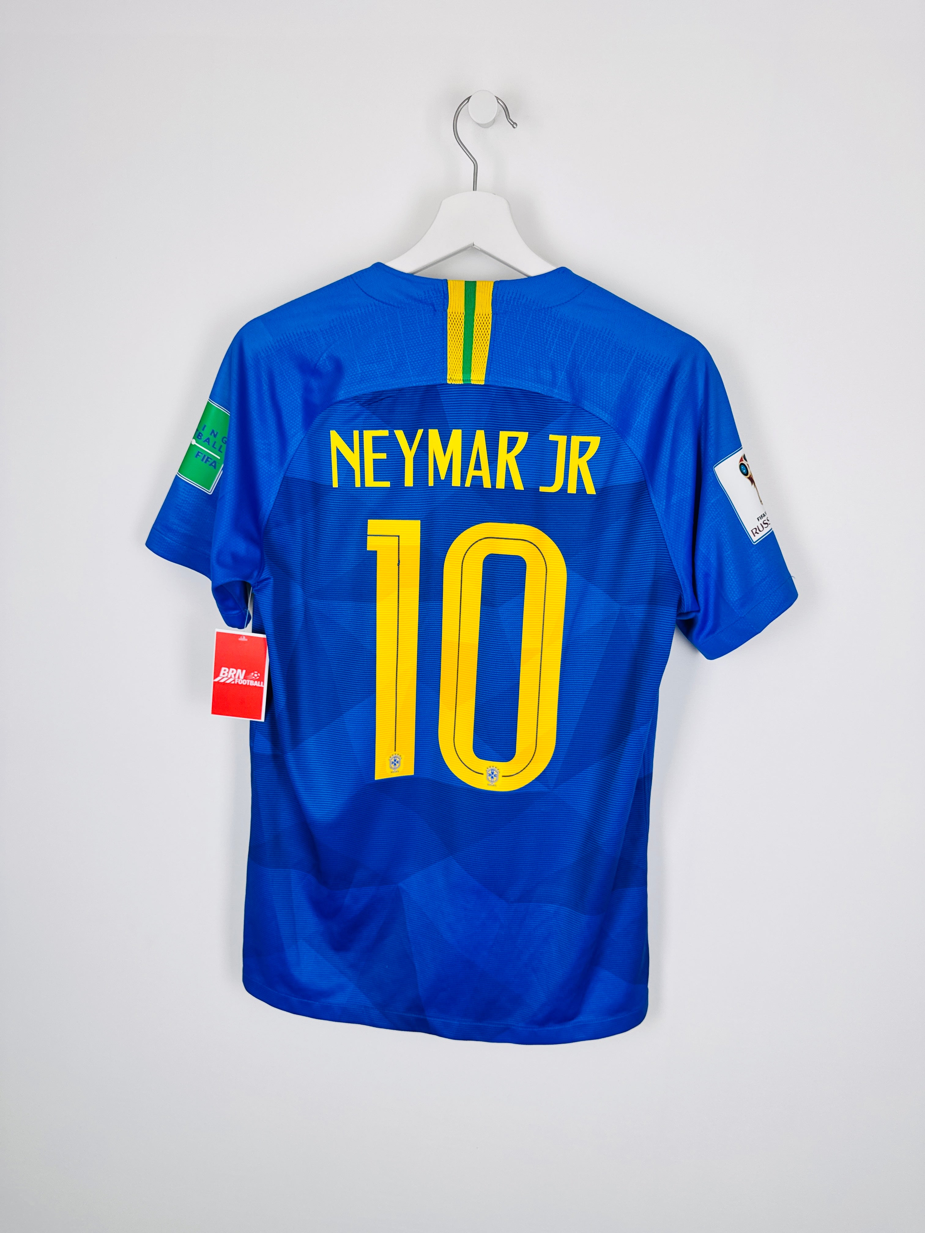 MAILLOT DE FOOTBALL BRÉSIL 2018 EXTÉRIEUR - NEYMAR JR #10 (S)