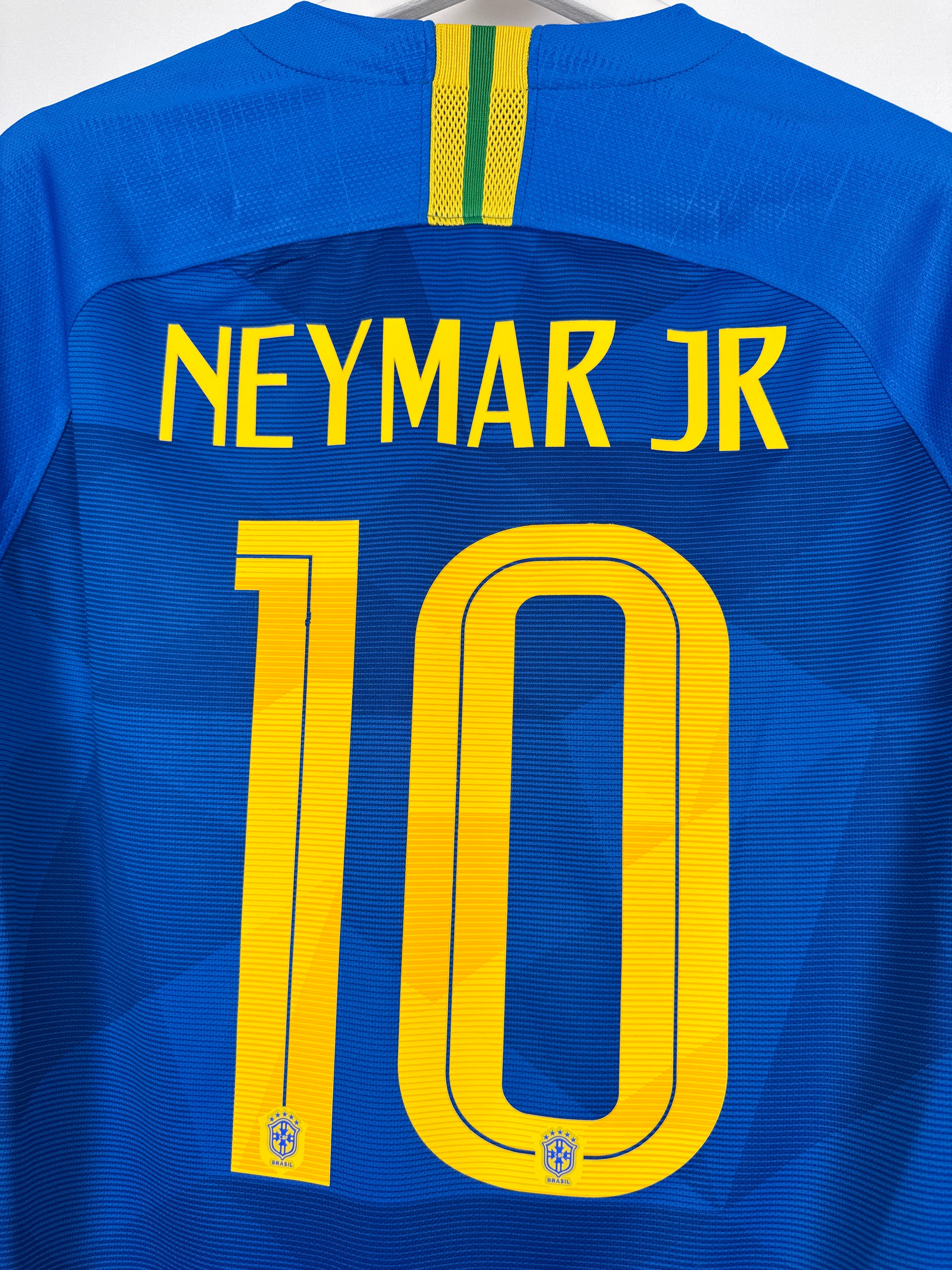 MAILLOT DE FOOTBALL BRÉSIL 2018 EXTÉRIEUR - NEYMAR JR #10 (S)