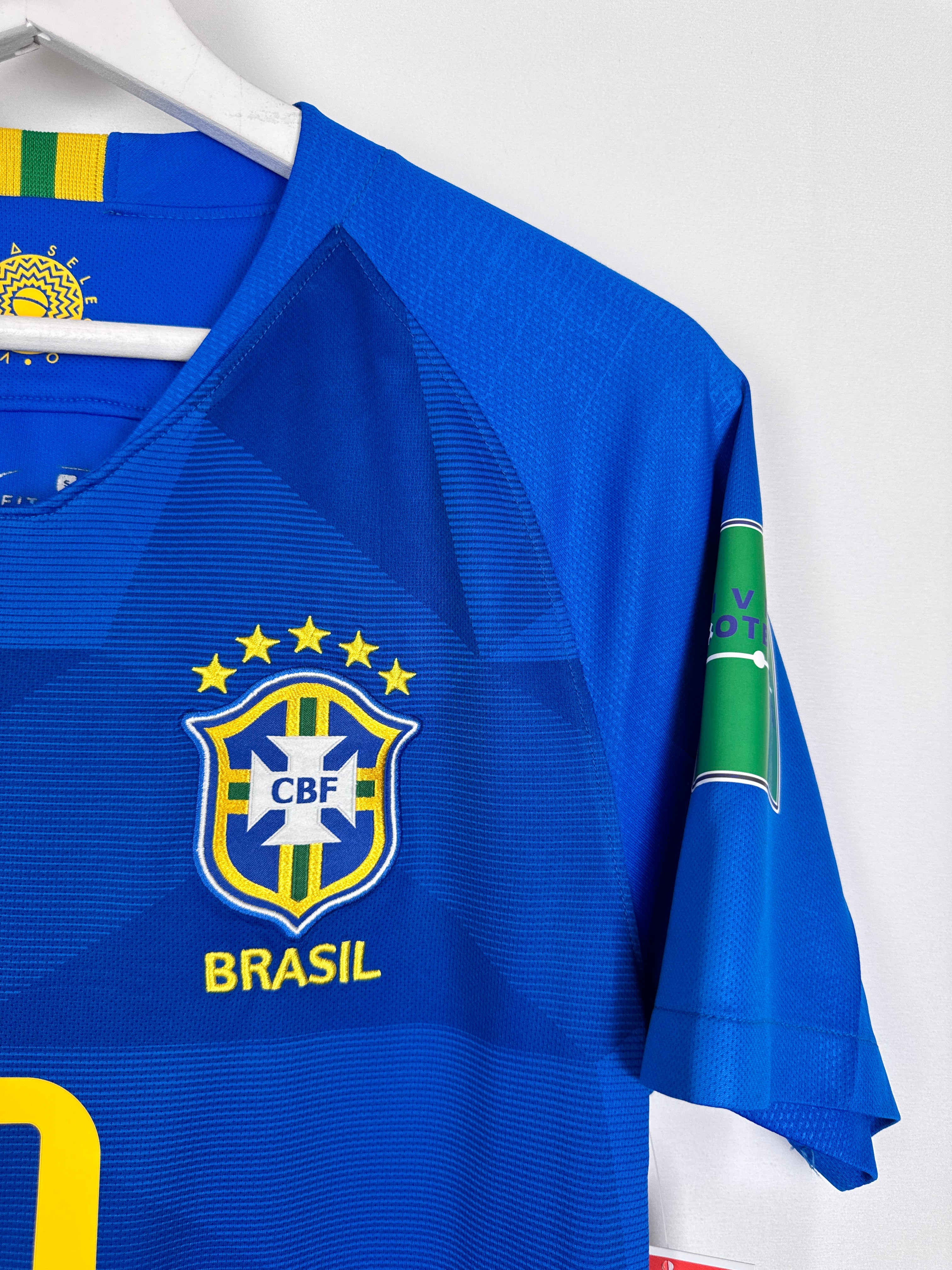 MAILLOT DE FOOTBALL BRÉSIL 2018 EXTÉRIEUR - NEYMAR JR #10 (S)