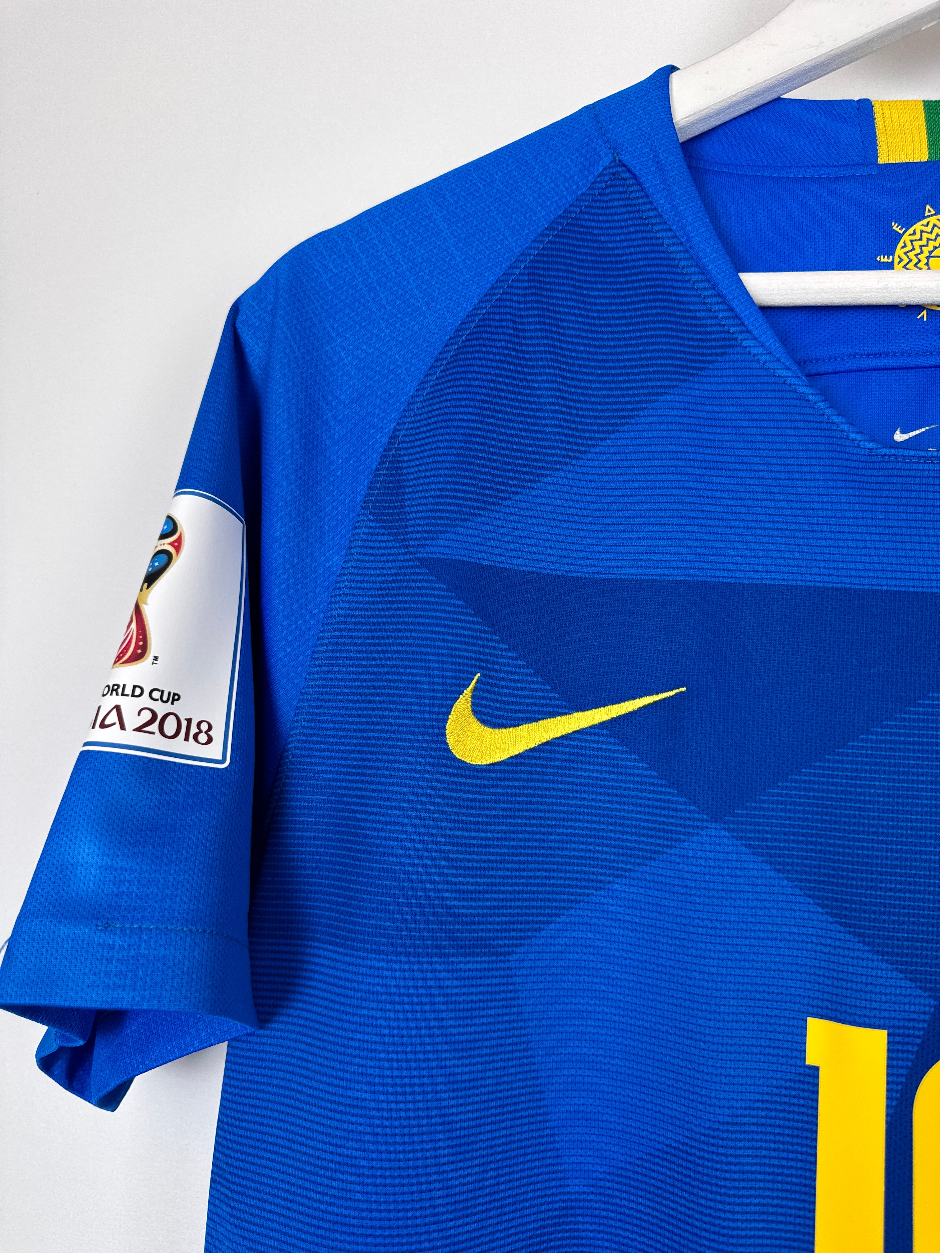 MAILLOT DE FOOTBALL BRÉSIL 2018 EXTÉRIEUR - NEYMAR JR #10 (S)