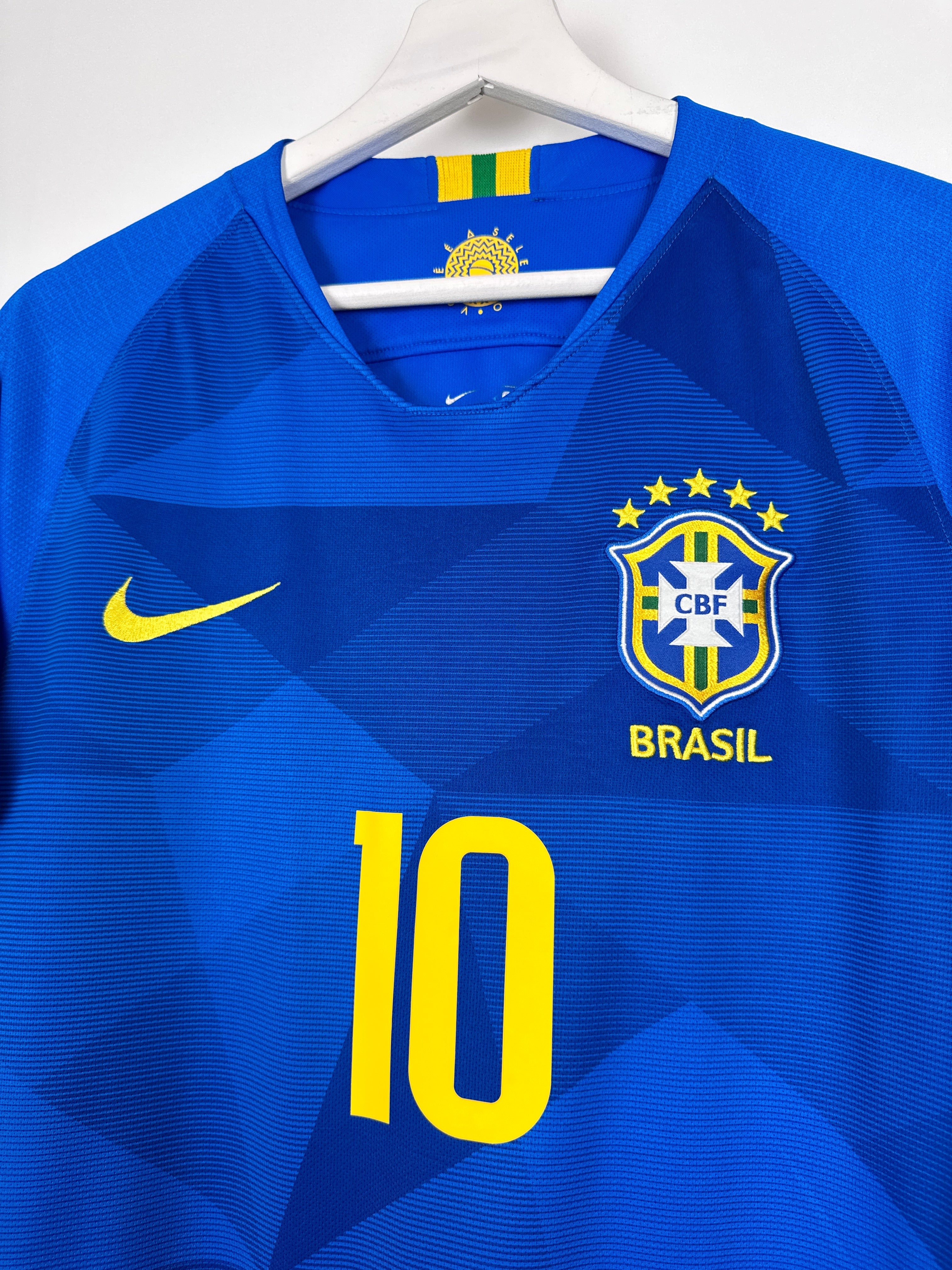 MAILLOT DE FOOTBALL BRÉSIL 2018 EXTÉRIEUR - NEYMAR JR #10 (S)