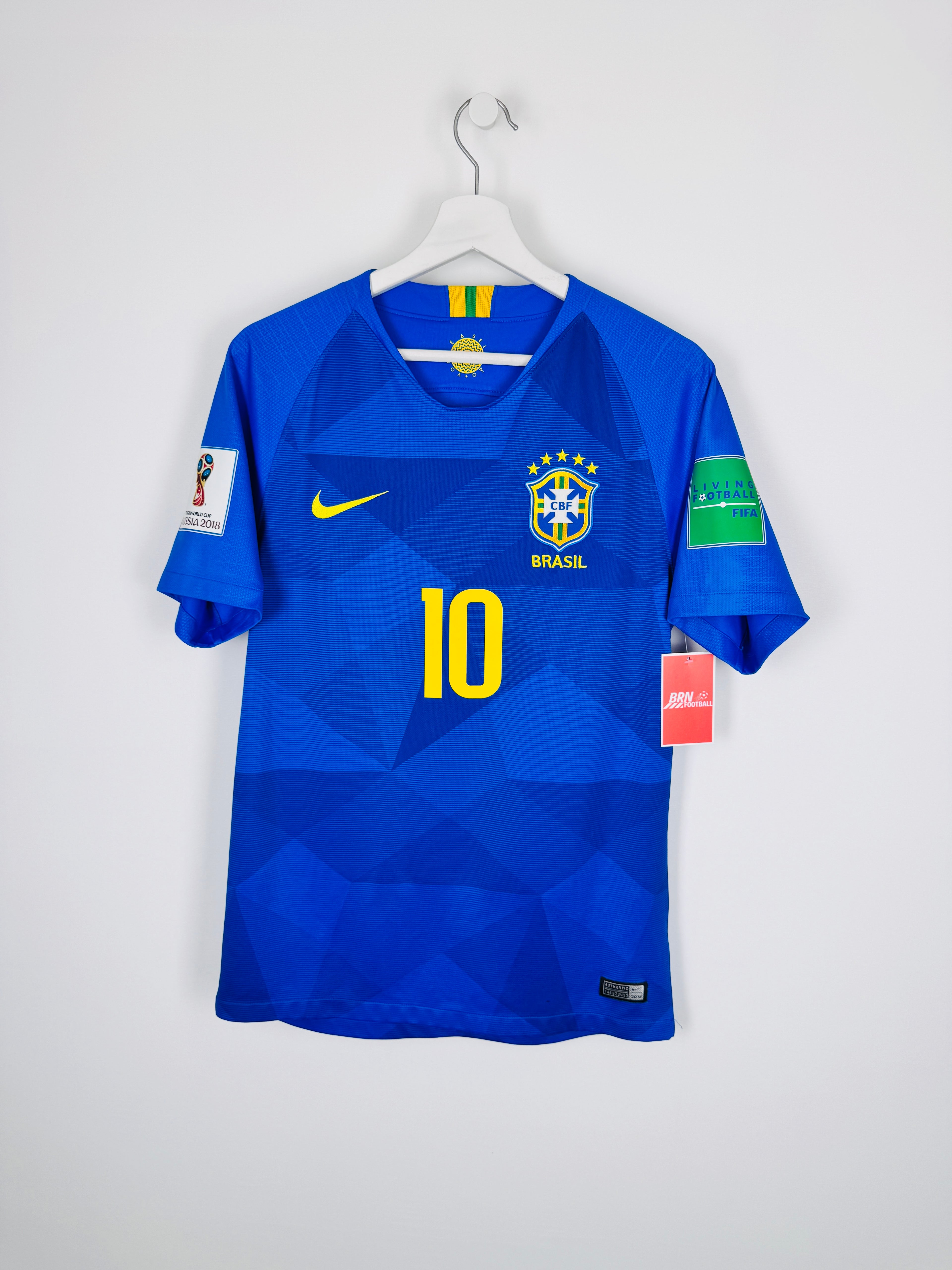 MAILLOT DE FOOTBALL BRÉSIL 2018 EXTÉRIEUR - NEYMAR JR #10 (S)