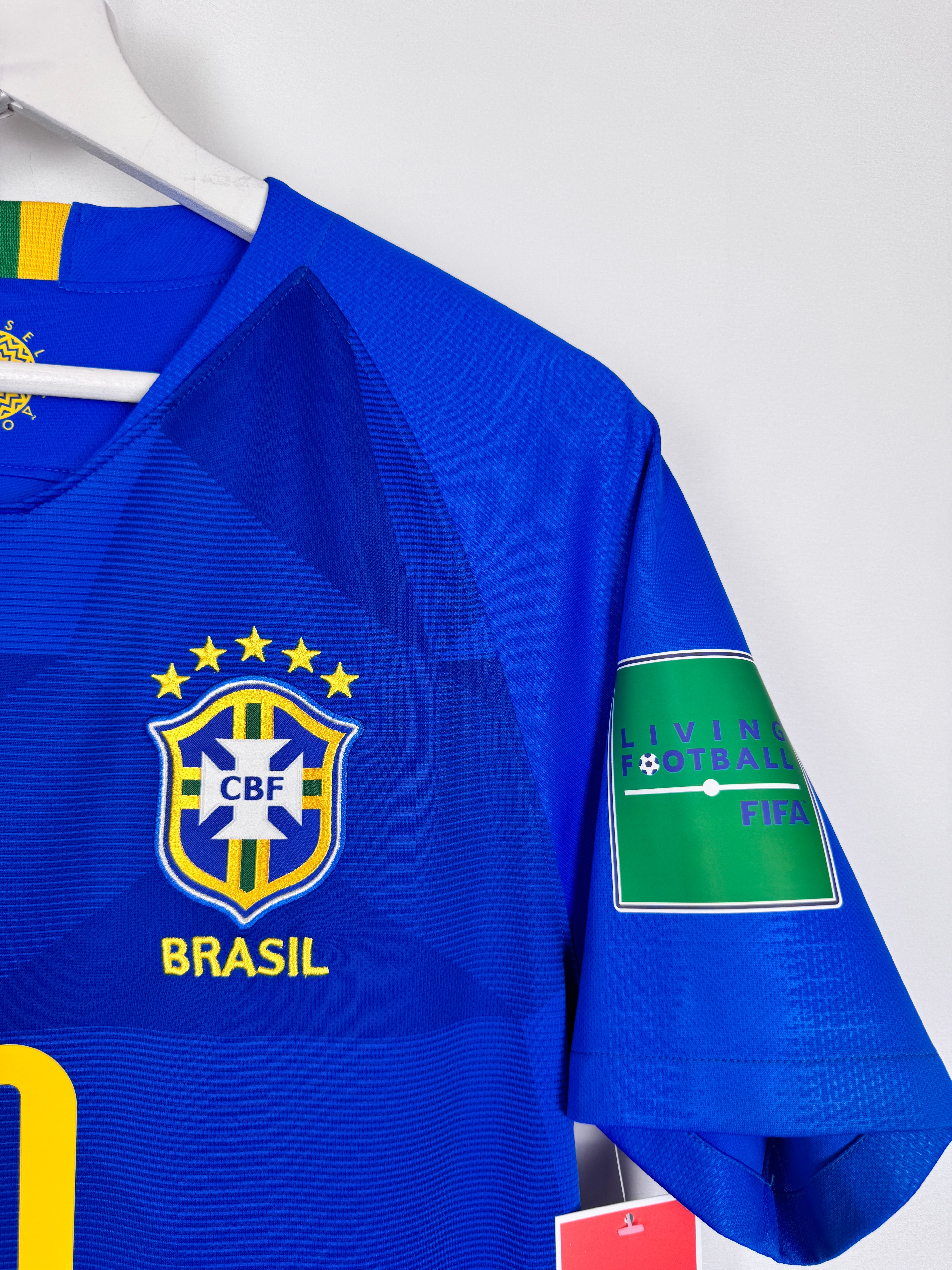 MAILLOT DE FOOTBALL BRÉSIL 2018 EXTÉRIEUR - NEYMAR JR #10 (S)