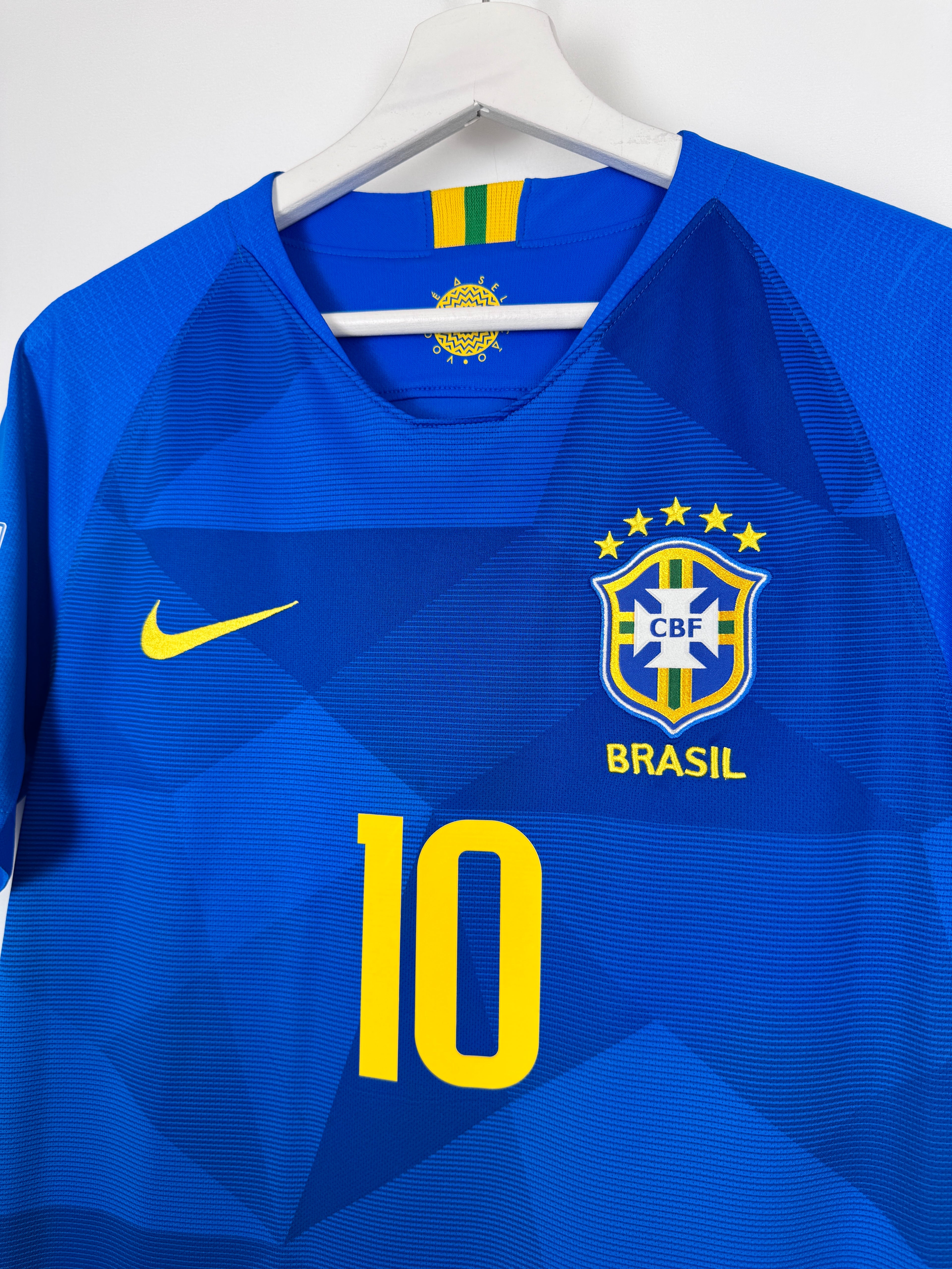 MAILLOT DE FOOTBALL BRÉSIL 2018 EXTÉRIEUR - NEYMAR JR #10 (S)