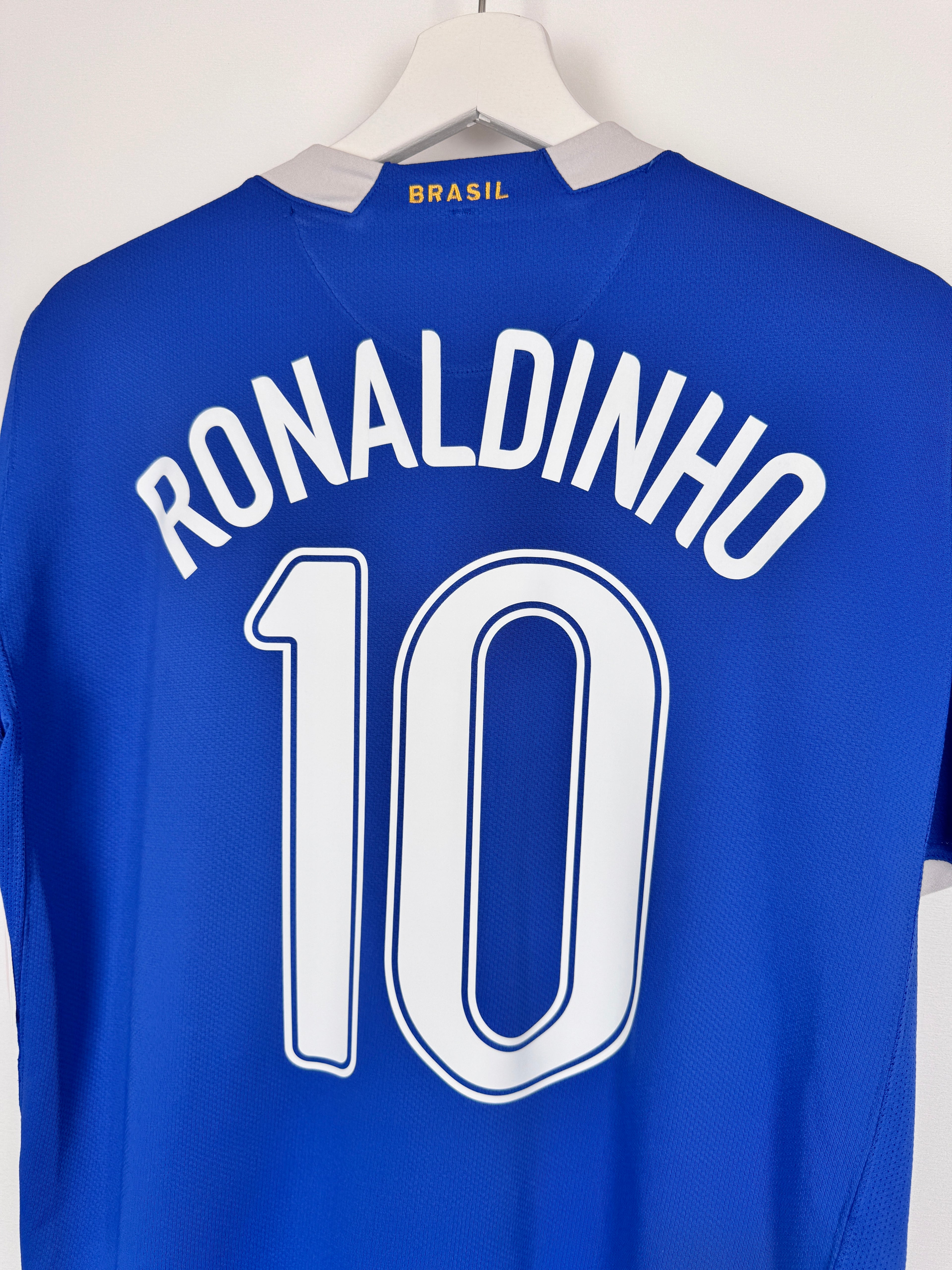 MAILLOT DE FOOTBALL BRÉSIL 2006 EXTÉRIEUR - RONALDINHO #10 (M)