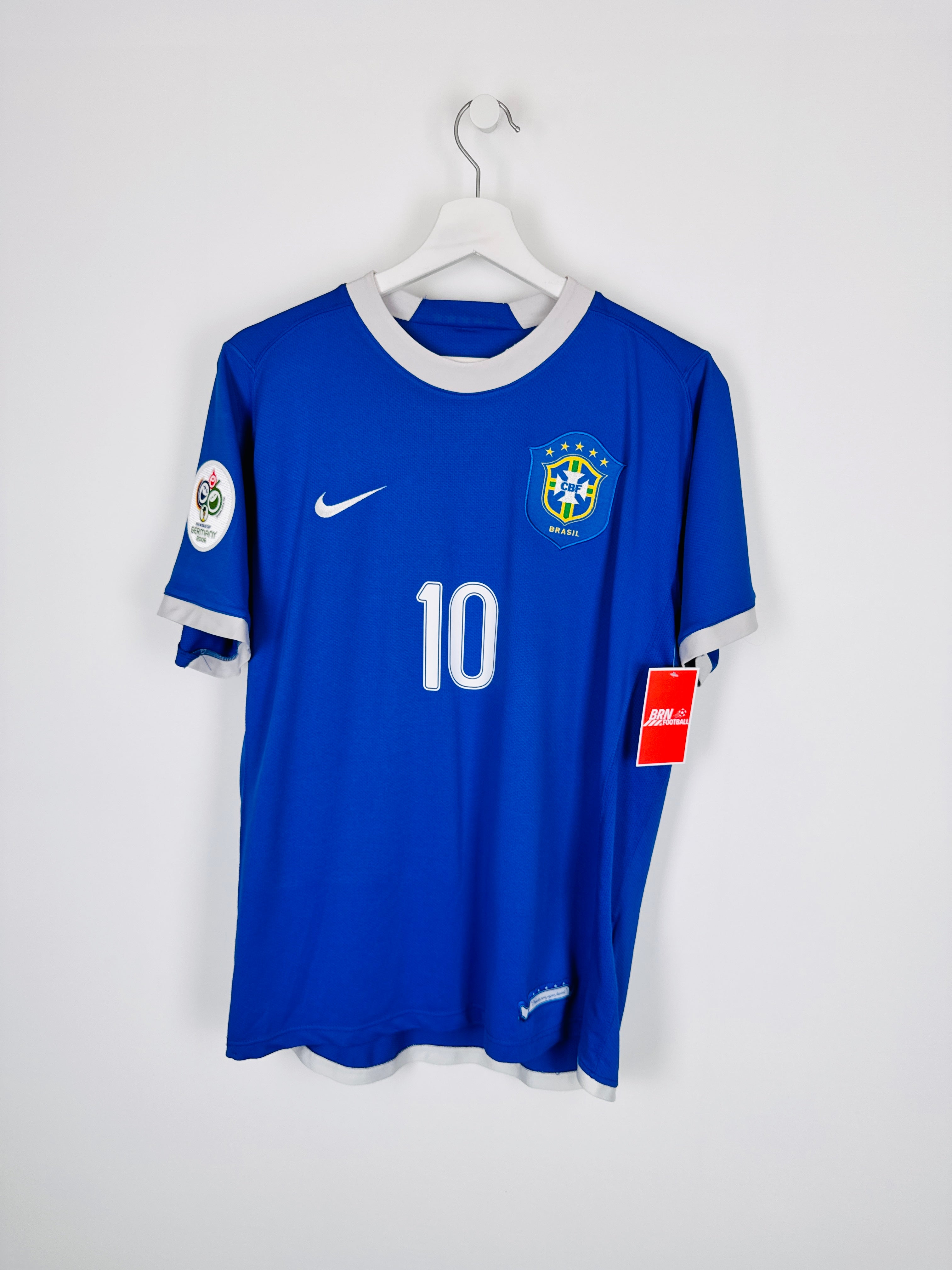 MAILLOT DE FOOTBALL BRÉSIL 2006 EXTÉRIEUR - RONALDINHO #10 (M)
