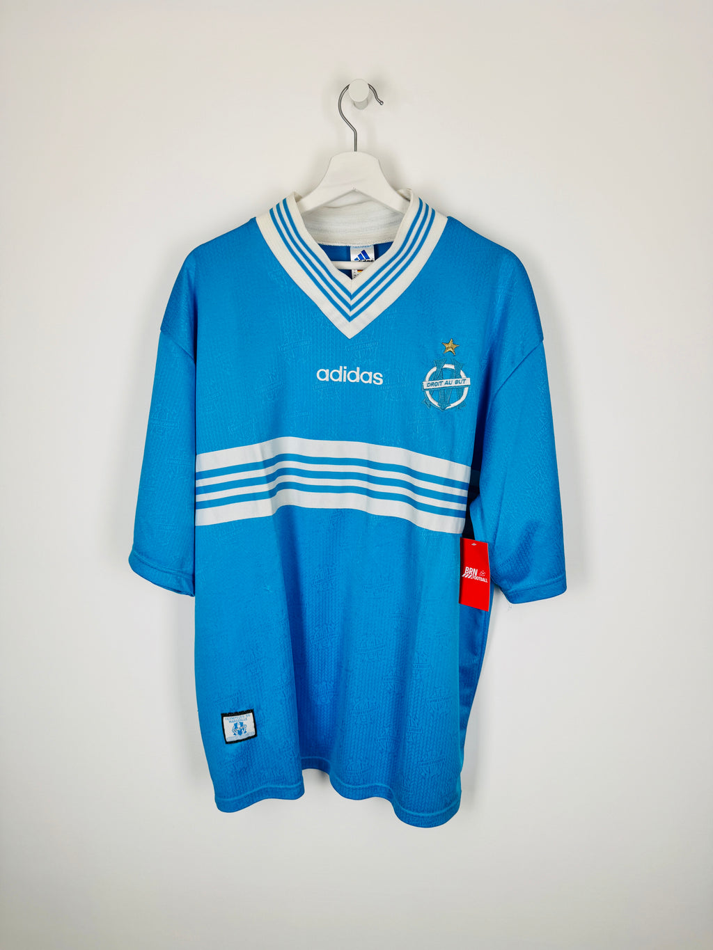 OLYMPIQUE DE MARSEILLE 1997/1998 AWAY FOOTBALL JERSEY PRO STOCK (XL)