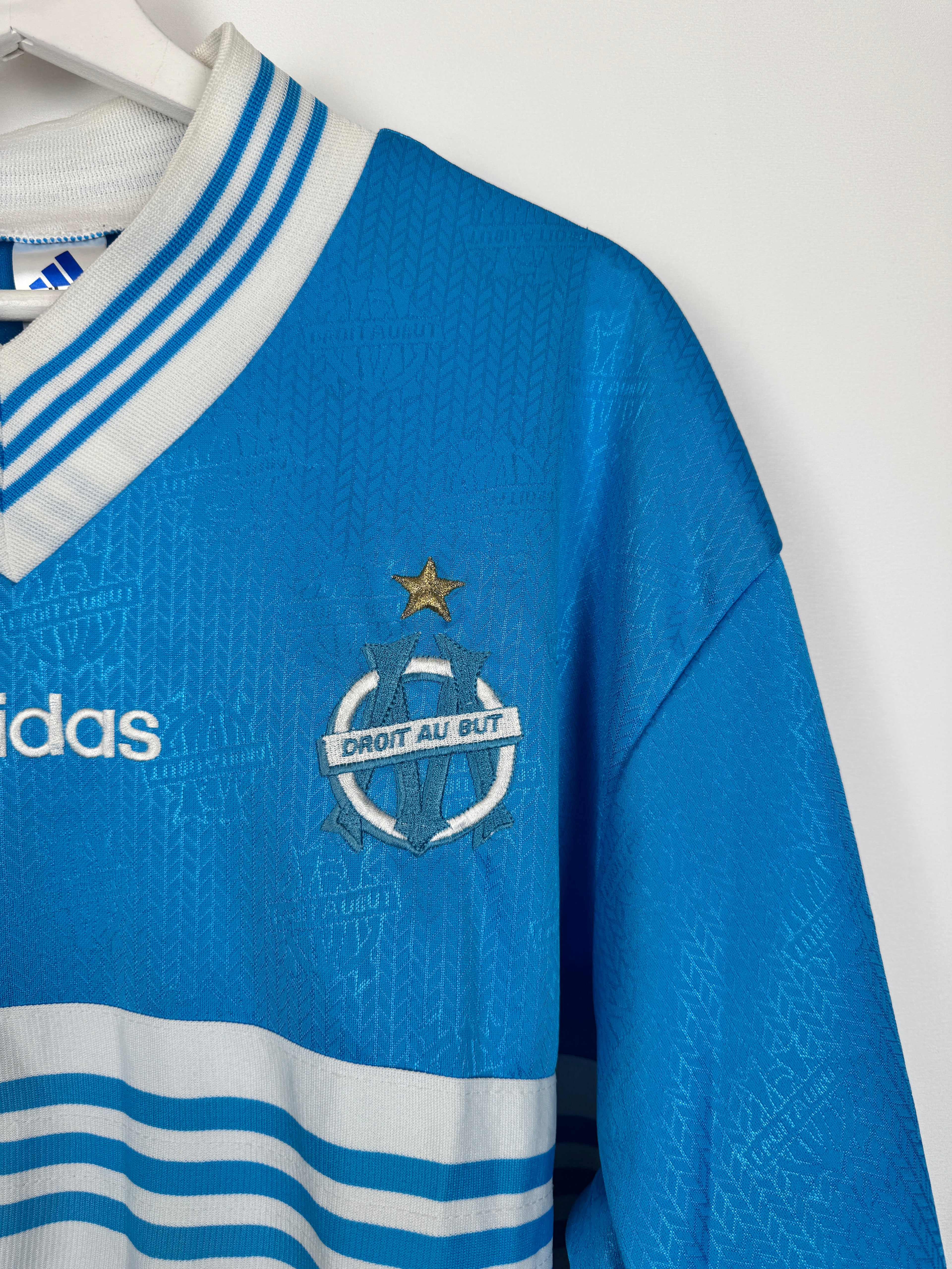 OLYMPIQUE DE MARSEILLE 1997/1998 AWAY FOOTBALL JERSEY PRO STOCK (XL)