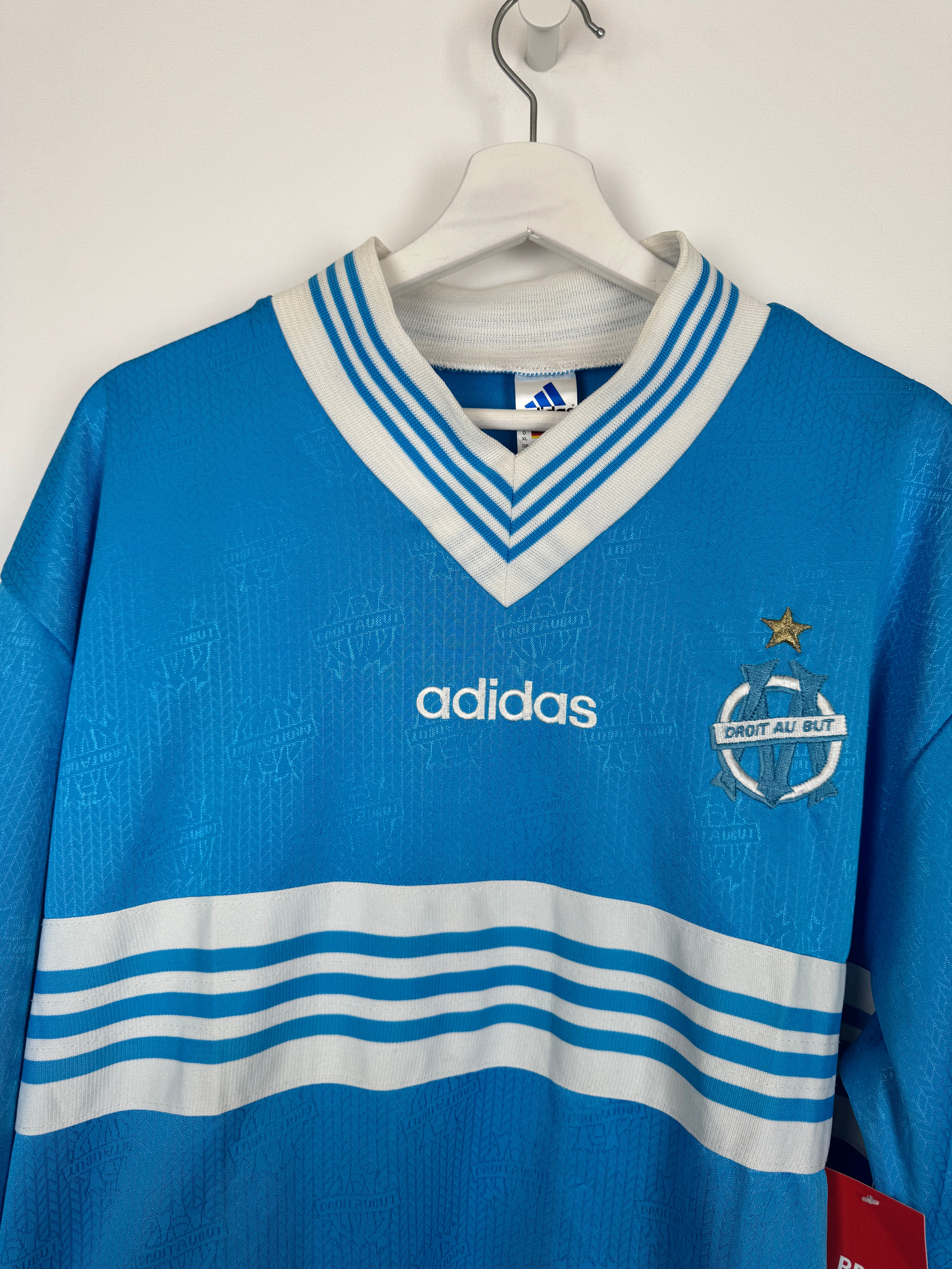 OLYMPIQUE DE MARSEILLE 1997/1998 AWAY FOOTBALL JERSEY PRO STOCK (XL)