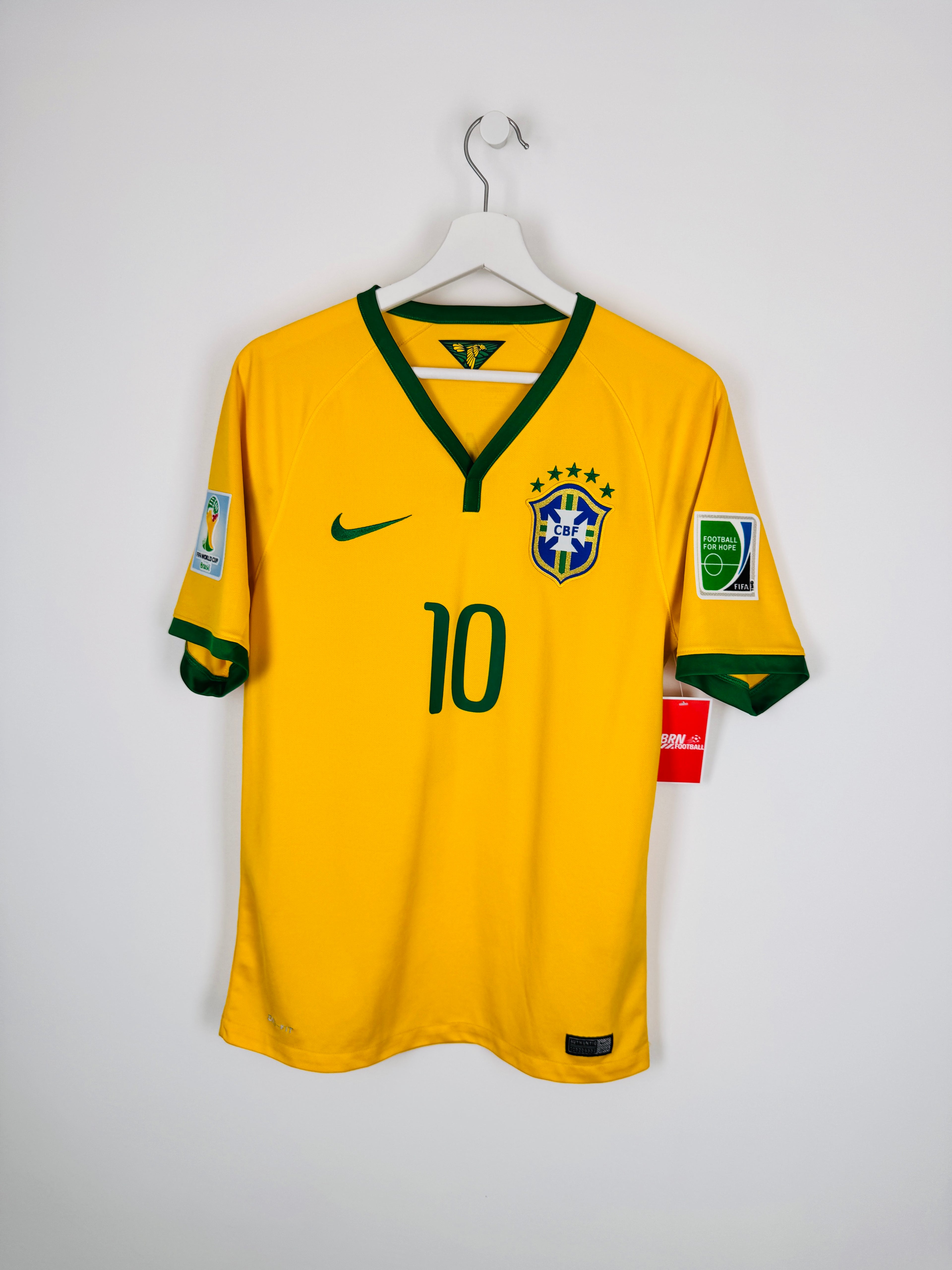 MAILLOT DE FOOTBALL BRÉSIL 2014 DOMICILE - NEYMAR JR #10 (S)