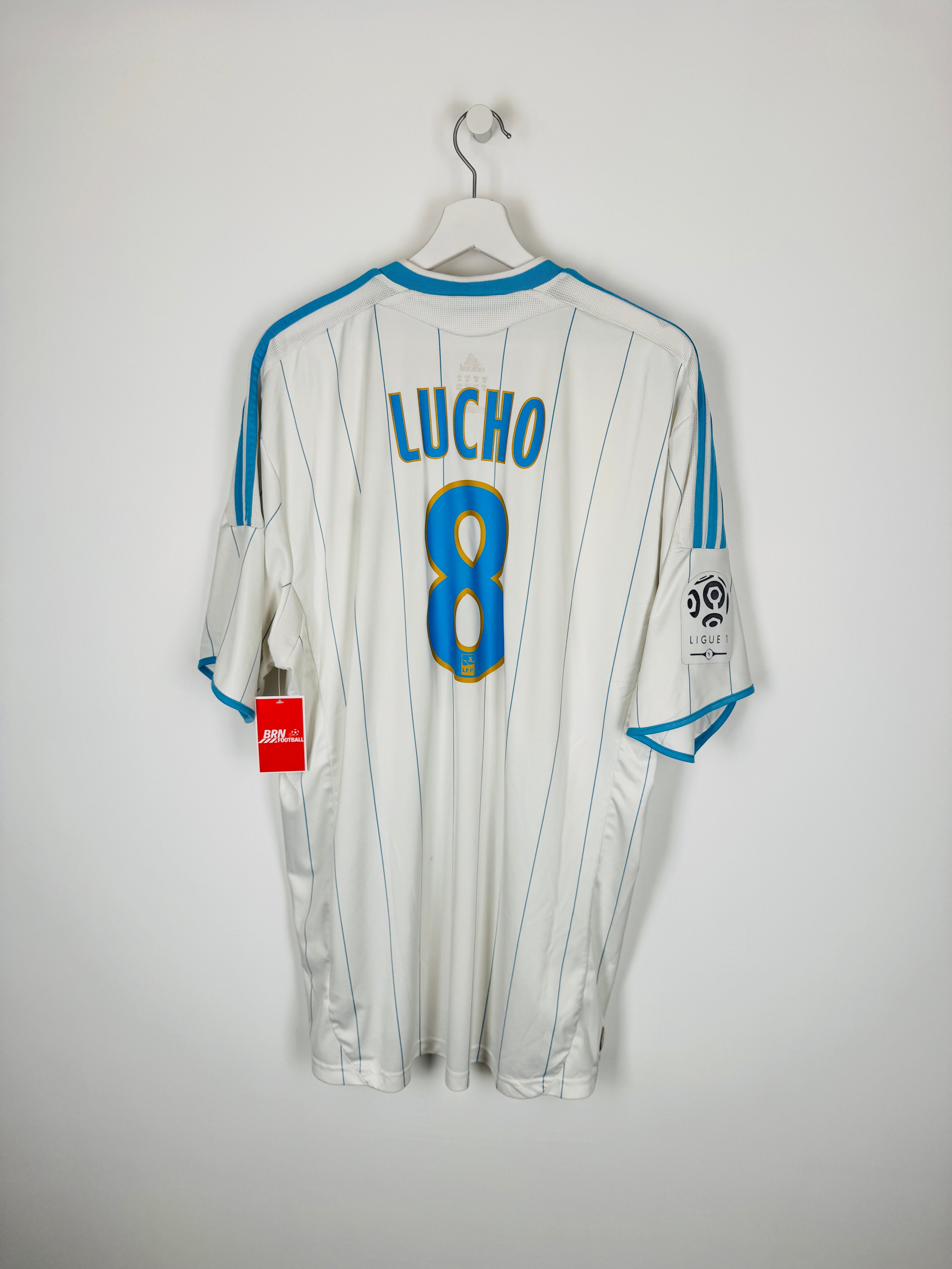OLYMPIQUE DE MARSEILLE 2009/2010 HOME FOOTBALL JERSEY - LUCHO #8 (XXL)