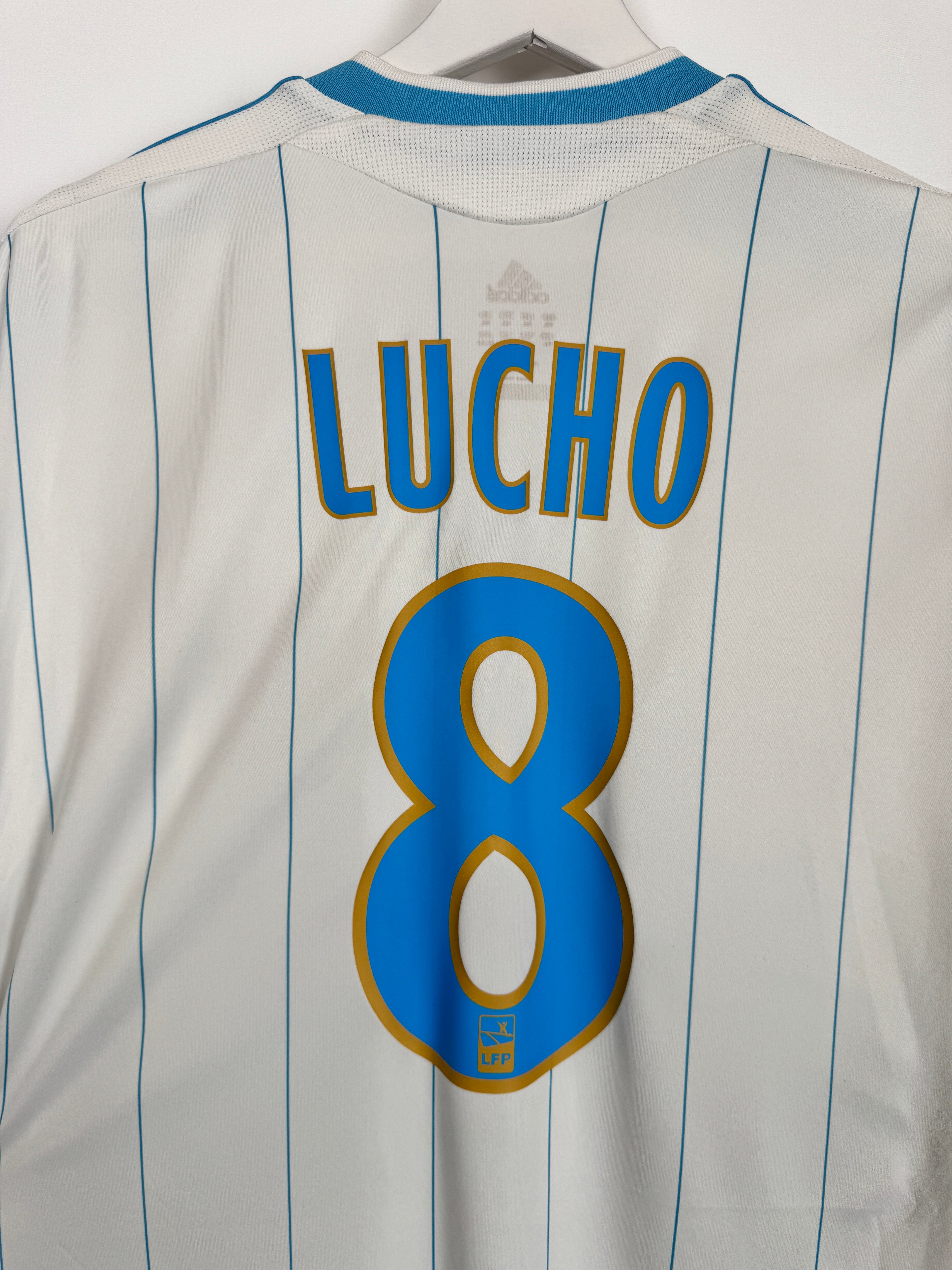 OLYMPIQUE DE MARSEILLE 2009/2010 HOME FOOTBALL JERSEY - LUCHO #8 (XXL)