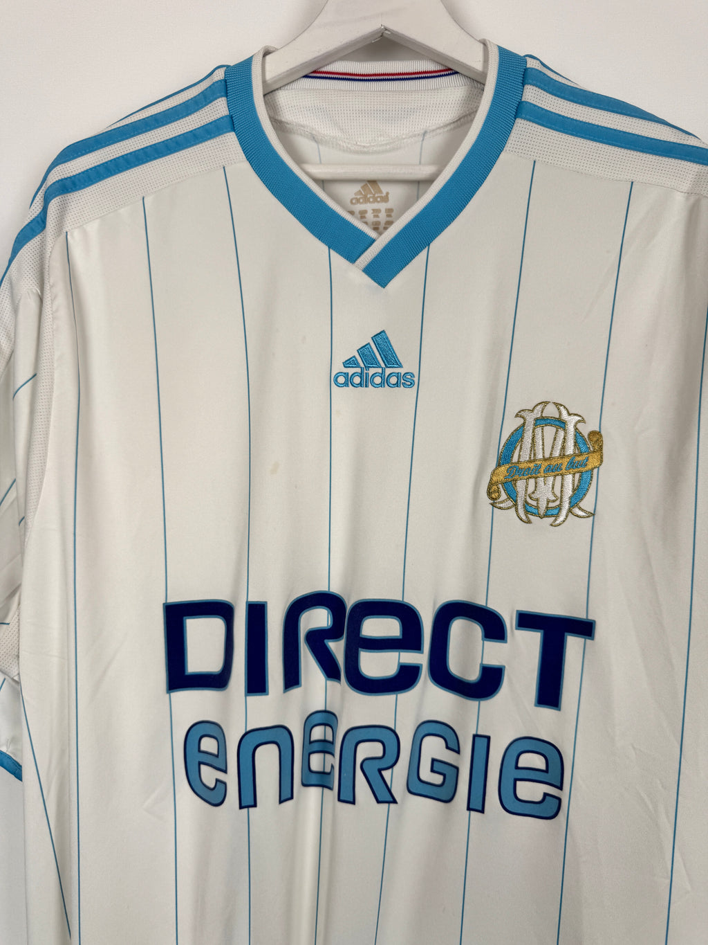 OLYMPIQUE DE MARSEILLE 2009/2010 HOME FOOTBALL JERSEY - LUCHO #8 (XXL)