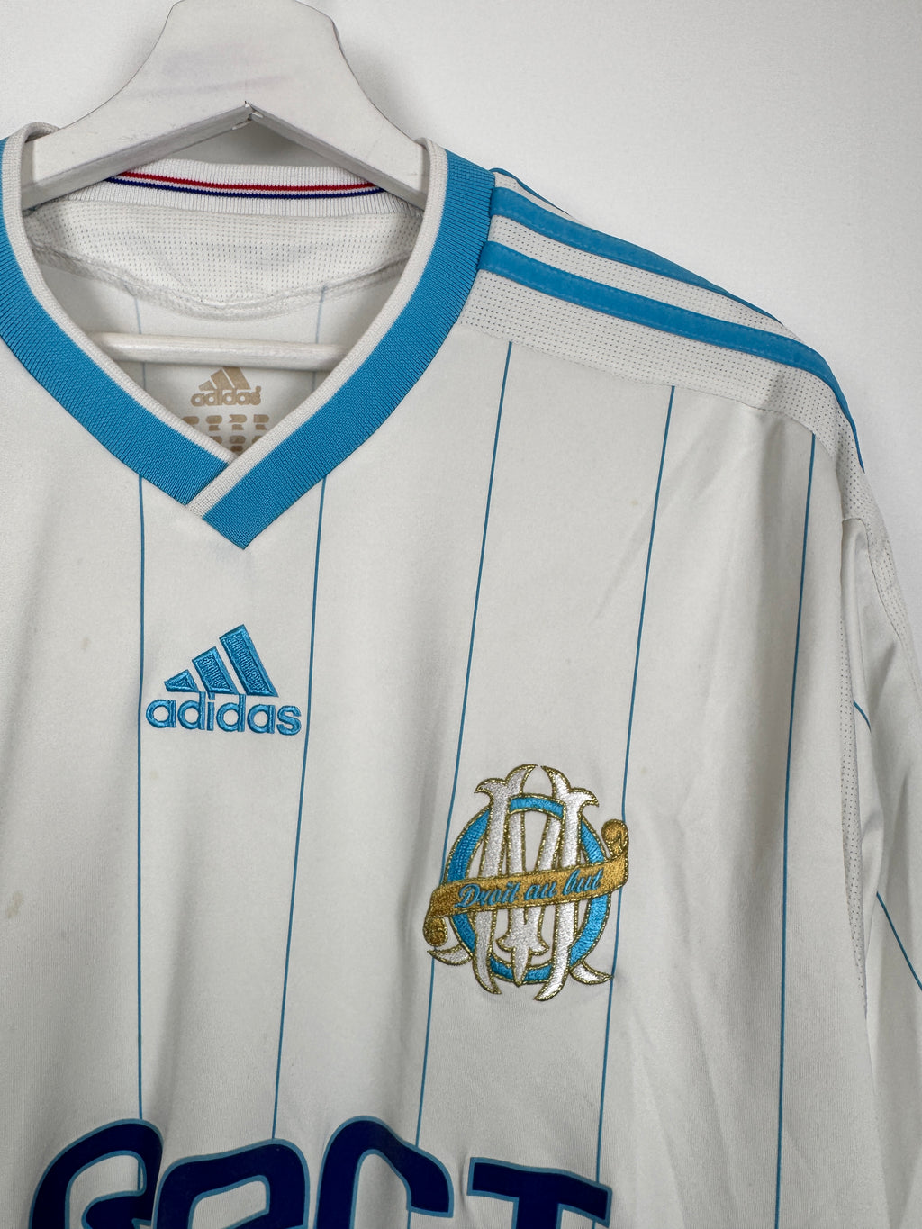 OLYMPIQUE DE MARSEILLE 2009/2010 HOME FOOTBALL JERSEY - LUCHO #8 (XXL)