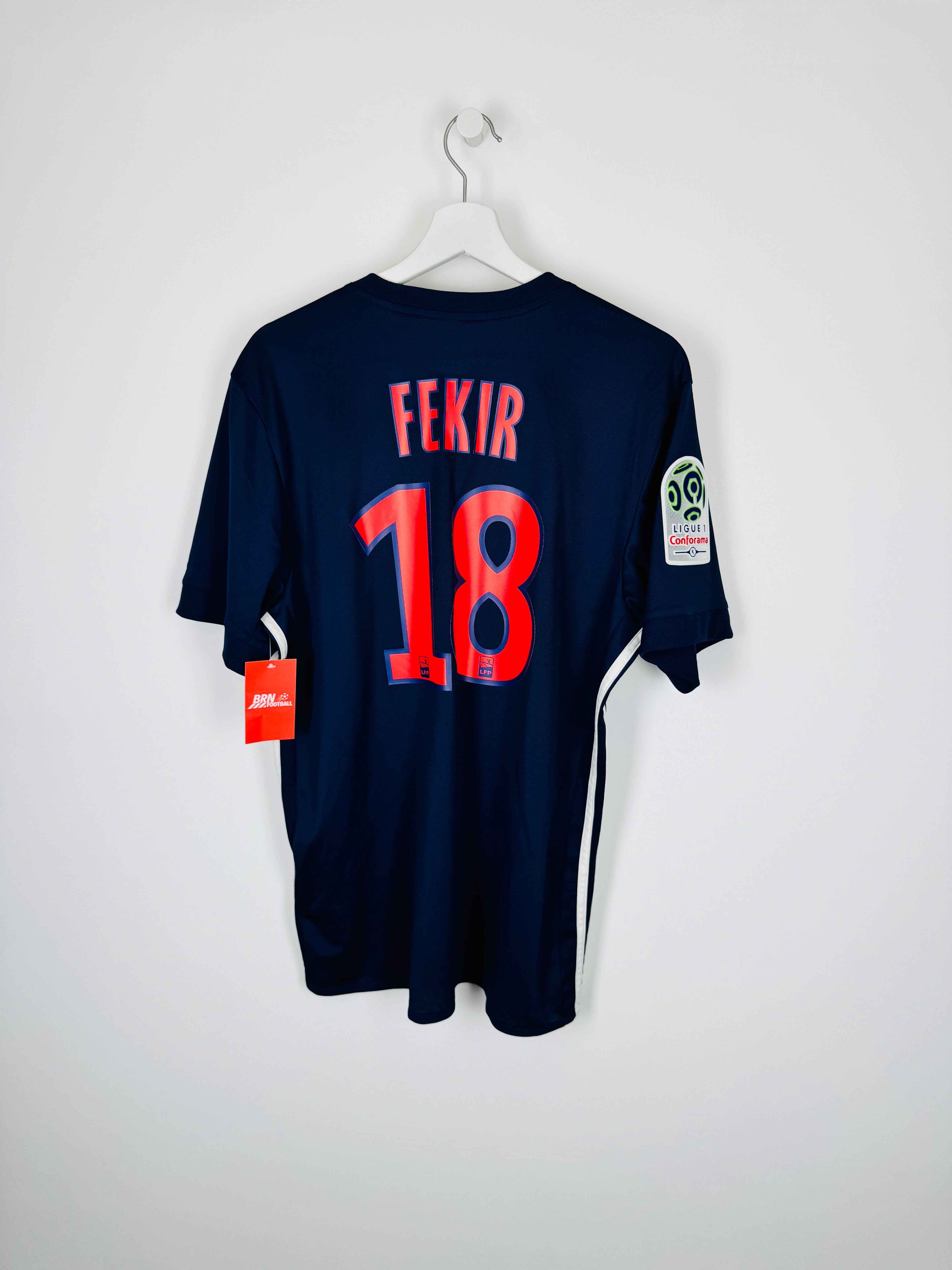 OLYMPIQUE LYONNAIS 2017/2018 AWAY FOOTBALL JERSEY - FEKIR #18 (L)