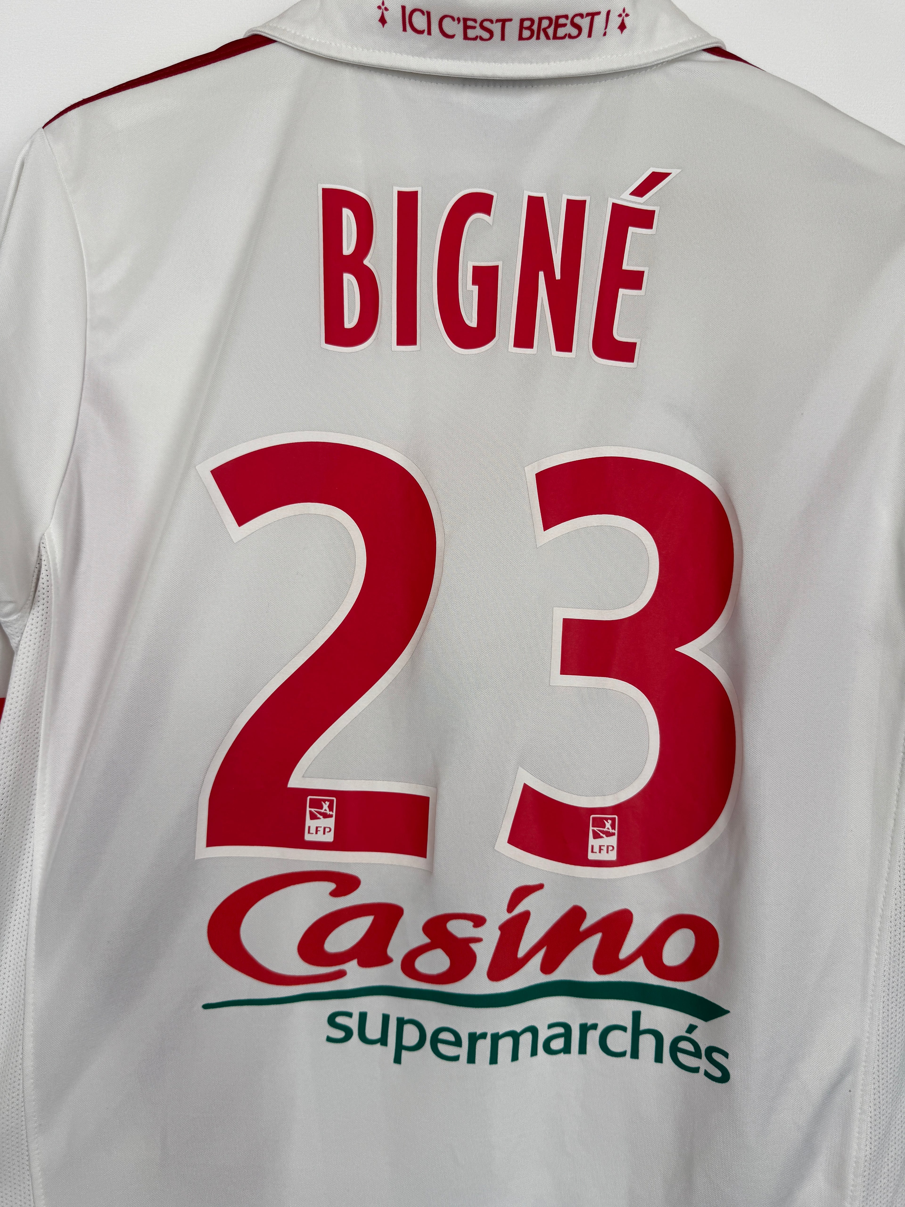 STADE BRESTOIS 2012/2013 HOME MATCH WORN FOOTBALL SHIRT - BIGNÉ #23 (M)