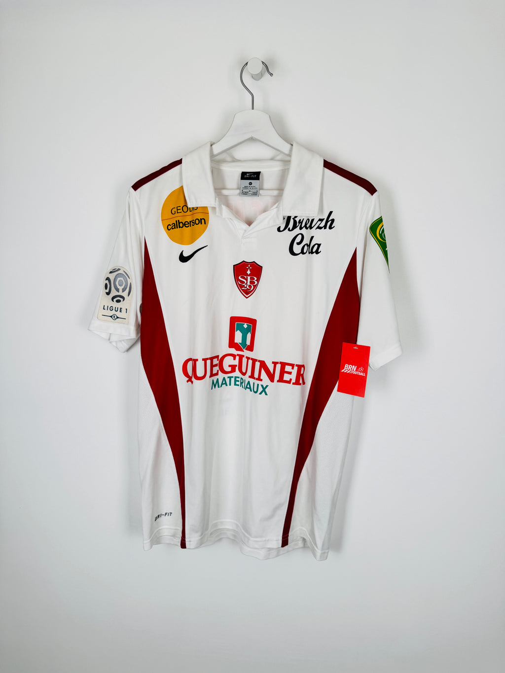 STADE BRESTOIS 2012/2013 HOME MATCH WORN FOOTBALL SHIRT - BIGNÉ #23 (M)