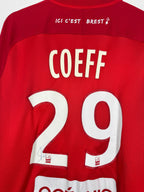 STADE BRESTOIS 2017/2018 HOME FOOTBALL SHIRT MATCH WORN - COEFF #29 SIGNED (L)