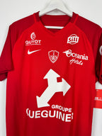 STADE BRESTOIS 2017/2018 HOME FOOTBALL SHIRT MATCH WORN - COEFF #29 SIGNED (L)