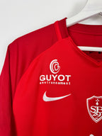STADE BRESTOIS 2017/2018 HOME FOOTBALL SHIRT MATCH WORN - COEFF #29 SIGNED (L)