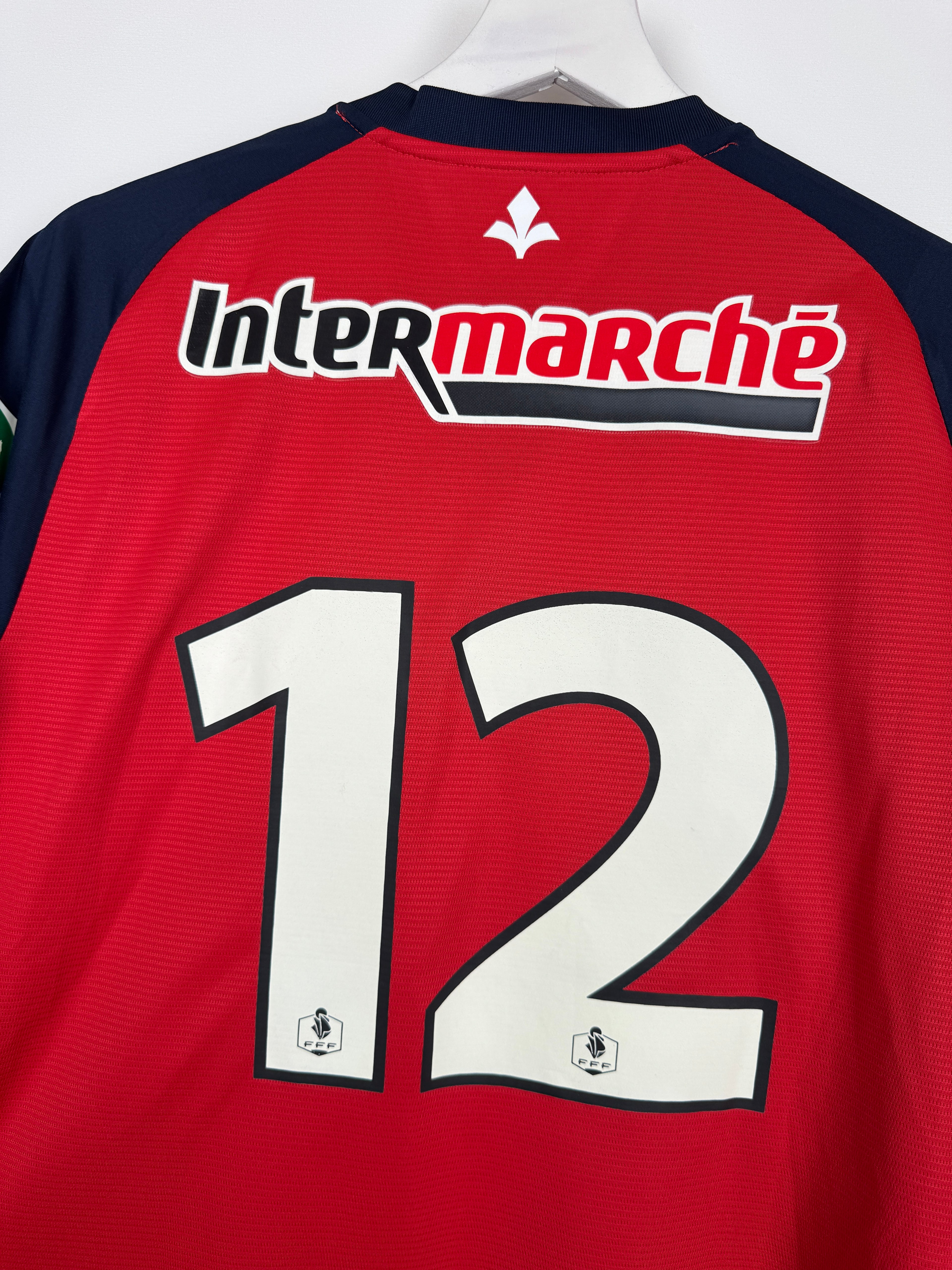 LILLE 2018/2019 HOME FRENCH CUP MATCH WORN FOOTBALL SHIRT - DUFOUR #12 (S/36)