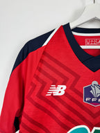 LILLE 2018/2019 HOME FRENCH CUP MATCH WORN FOOTBALL SHIRT - DUFOUR #12 (S/36)