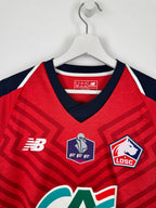 LILLE 2018/2019 HOME FRENCH CUP MATCH WORN FOOTBALL SHIRT - DUFOUR #12 (S/36)