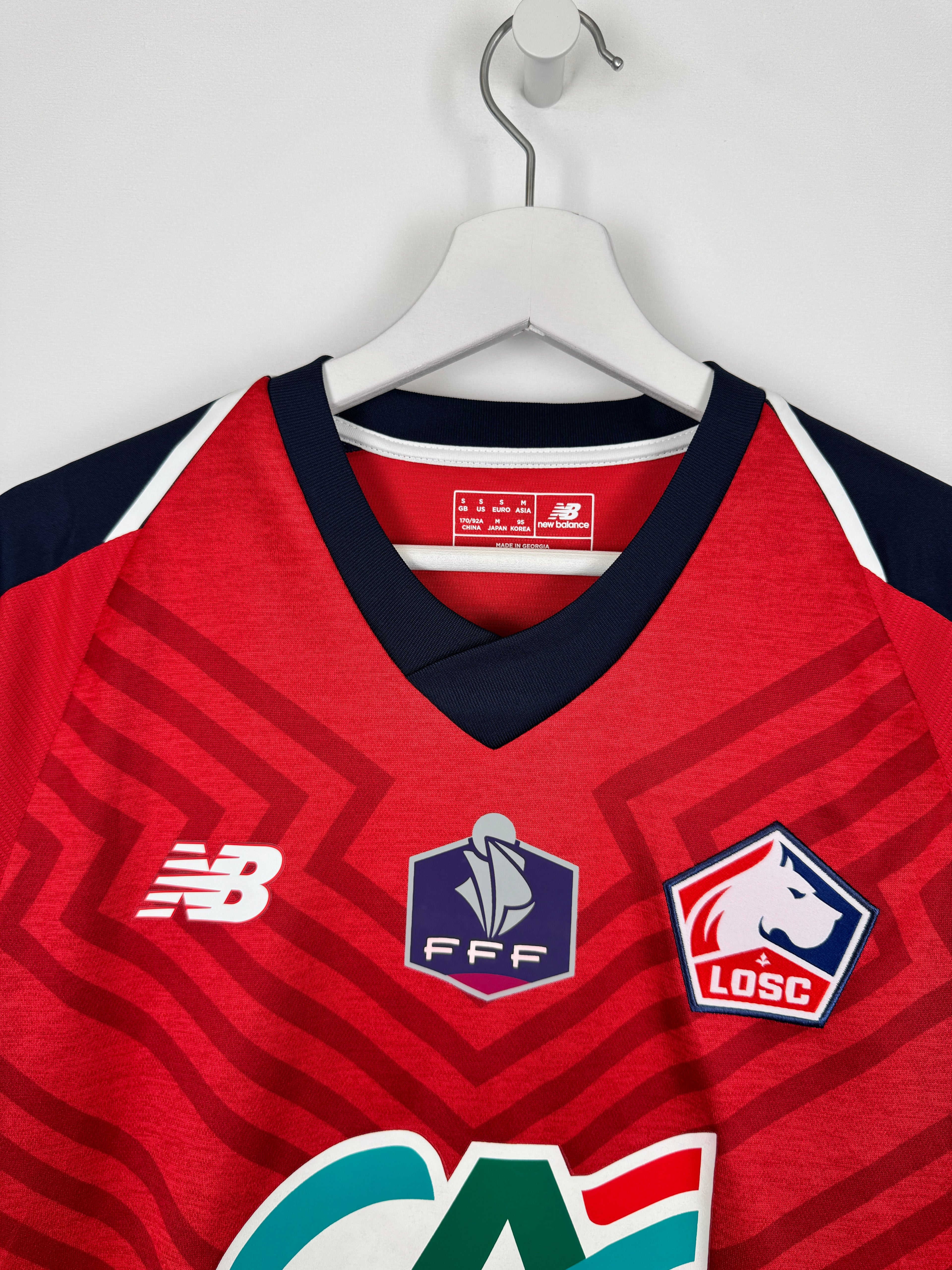 LILLE 2018/2019 HOME FRENCH CUP MATCH WORN FOOTBALL SHIRT - DUFOUR #12 (S/36)