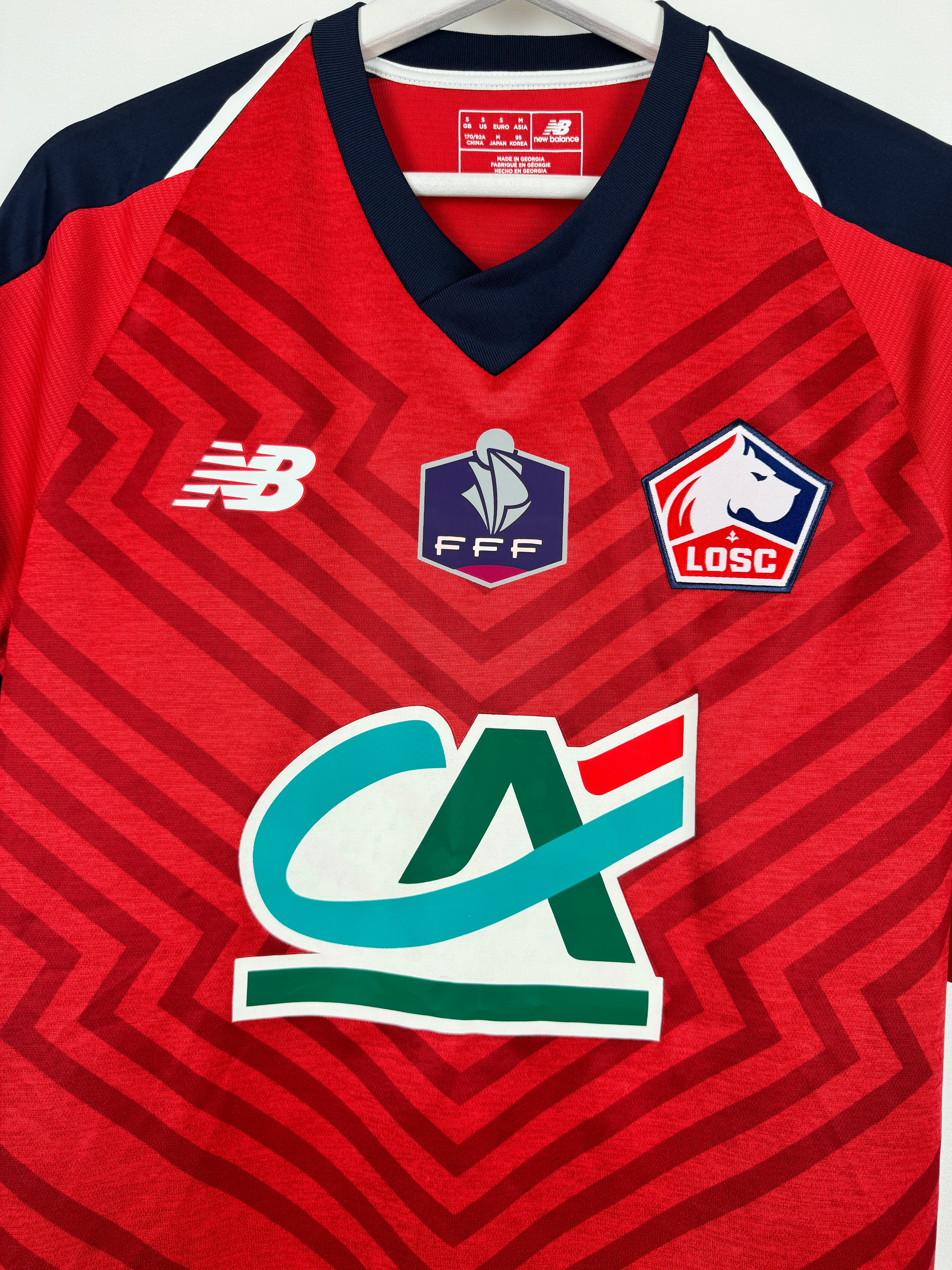 LILLE 2018/2019 HOME FRENCH CUP MATCH WORN FOOTBALL SHIRT - DUFOUR #12 (S/36)