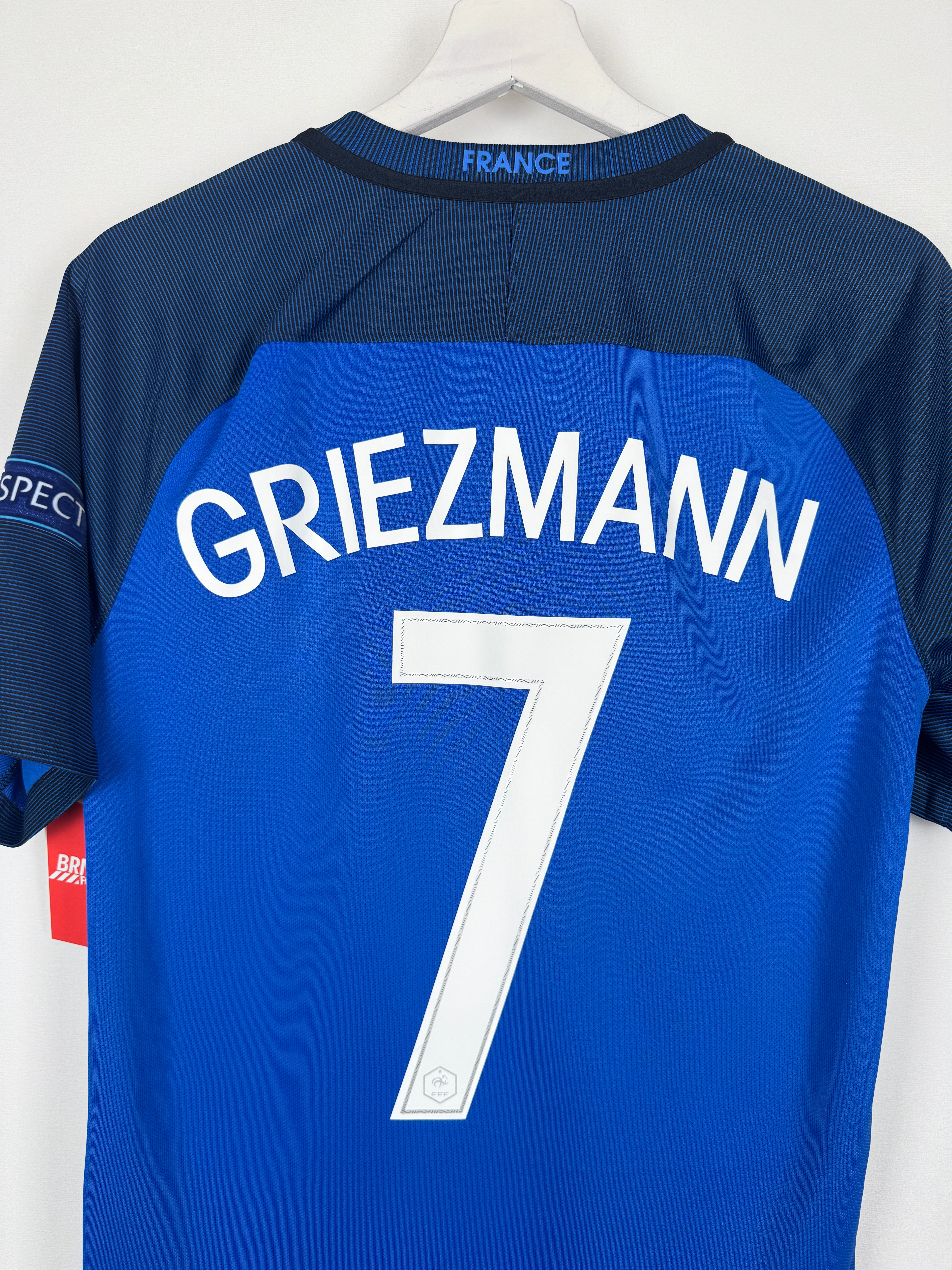 FRANCE NATIONAL FOOTBALL TEAM 2016 HOME JERSEY - GRIEZMANN #7 EURO FINAL (S)