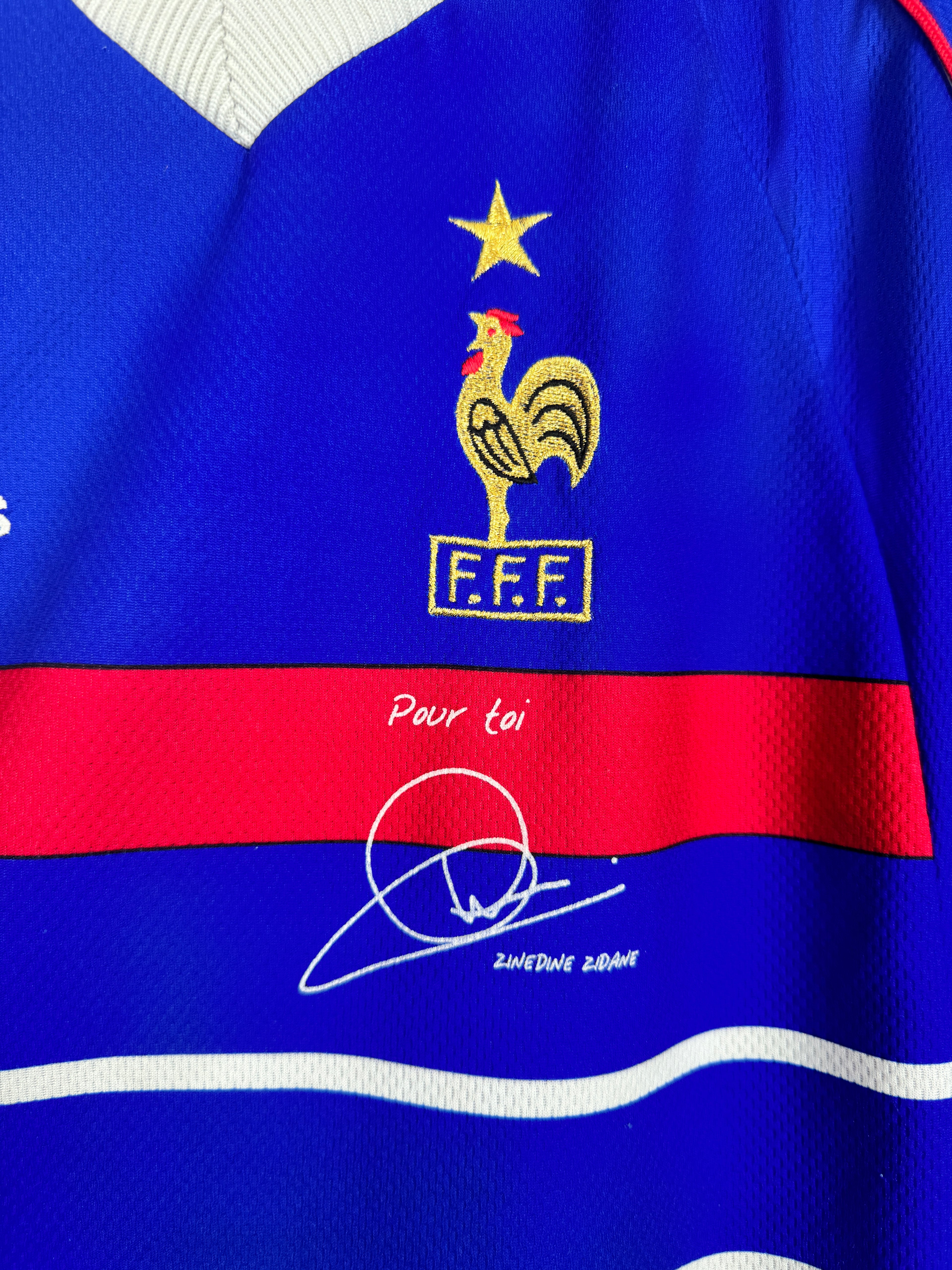 1998 FRANCE NATIONAL FOOTBALL TEAM HOME JERSEY - ZIDANE #10 (XL)