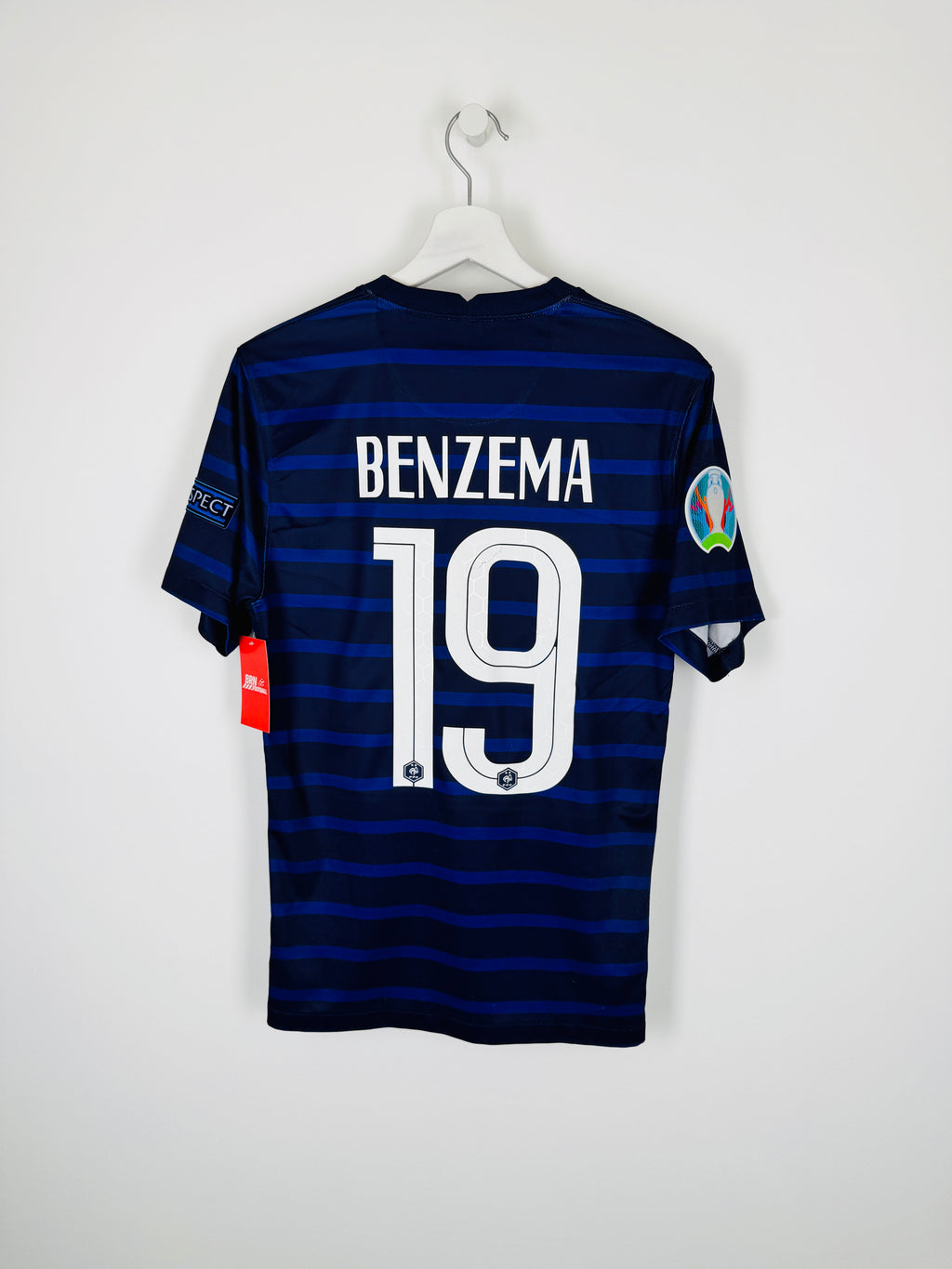 FRANCE 2020 HOME FOOTBALL SHIRT - BENZEMA #19 EURO 2021 (S)