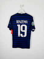 FRANCE 2020 HOME FOOTBALL SHIRT - BENZEMA #19 EURO 2021 (S)
