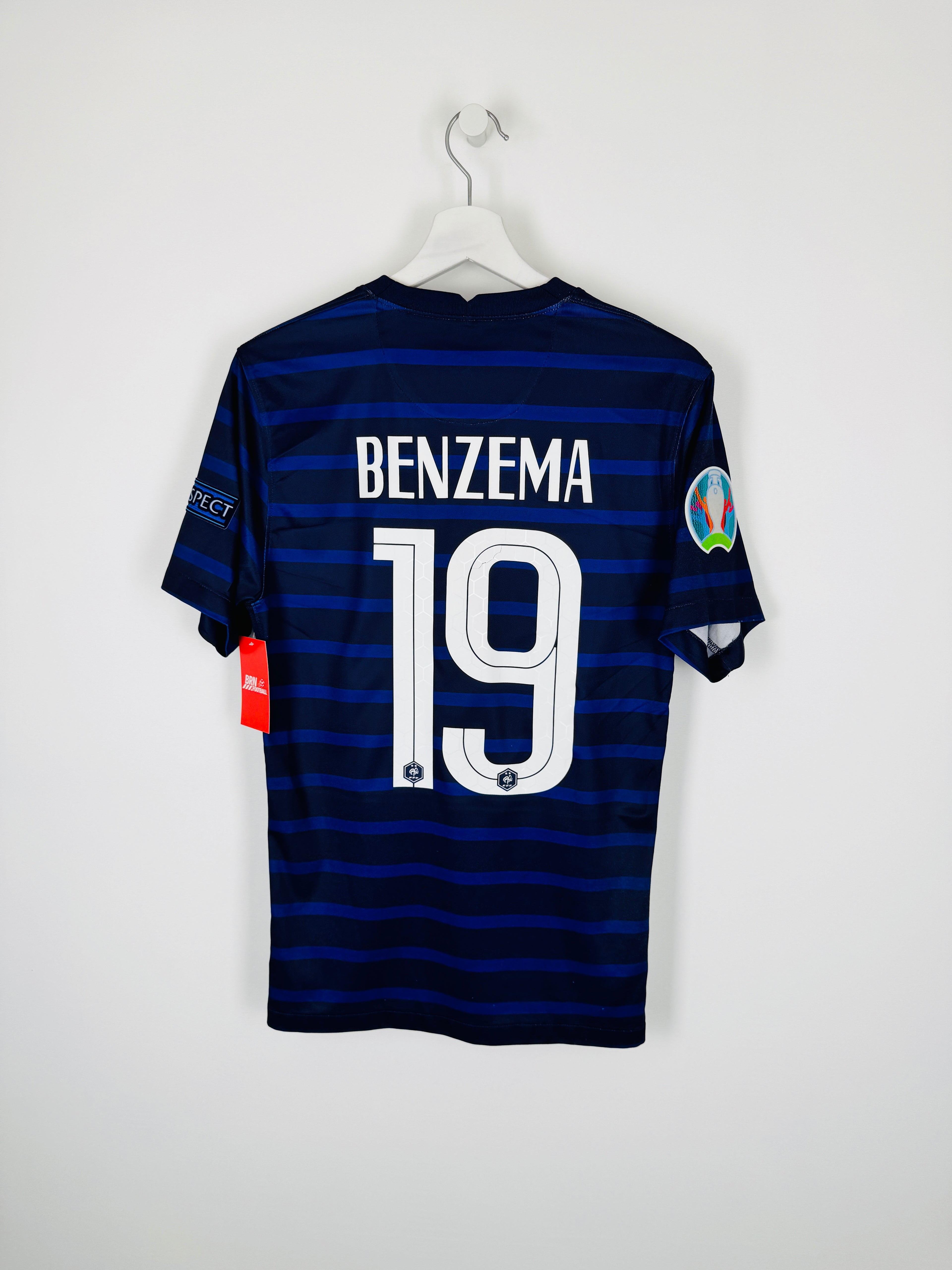 FRANCE 2020 HOME FOOTBALL SHIRT - BENZEMA #19 EURO 2021 (S)