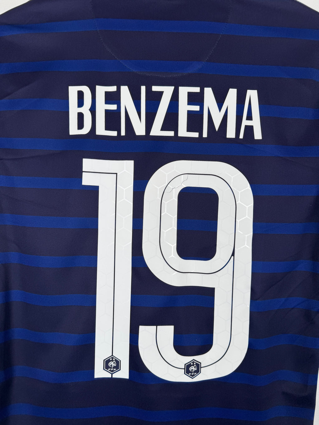 FRANCE 2020 HOME FOOTBALL SHIRT - BENZEMA #19 EURO 2021 (S)