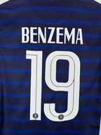 FRANCE 2020 HOME FOOTBALL SHIRT - BENZEMA #19 EURO 2021 (S)