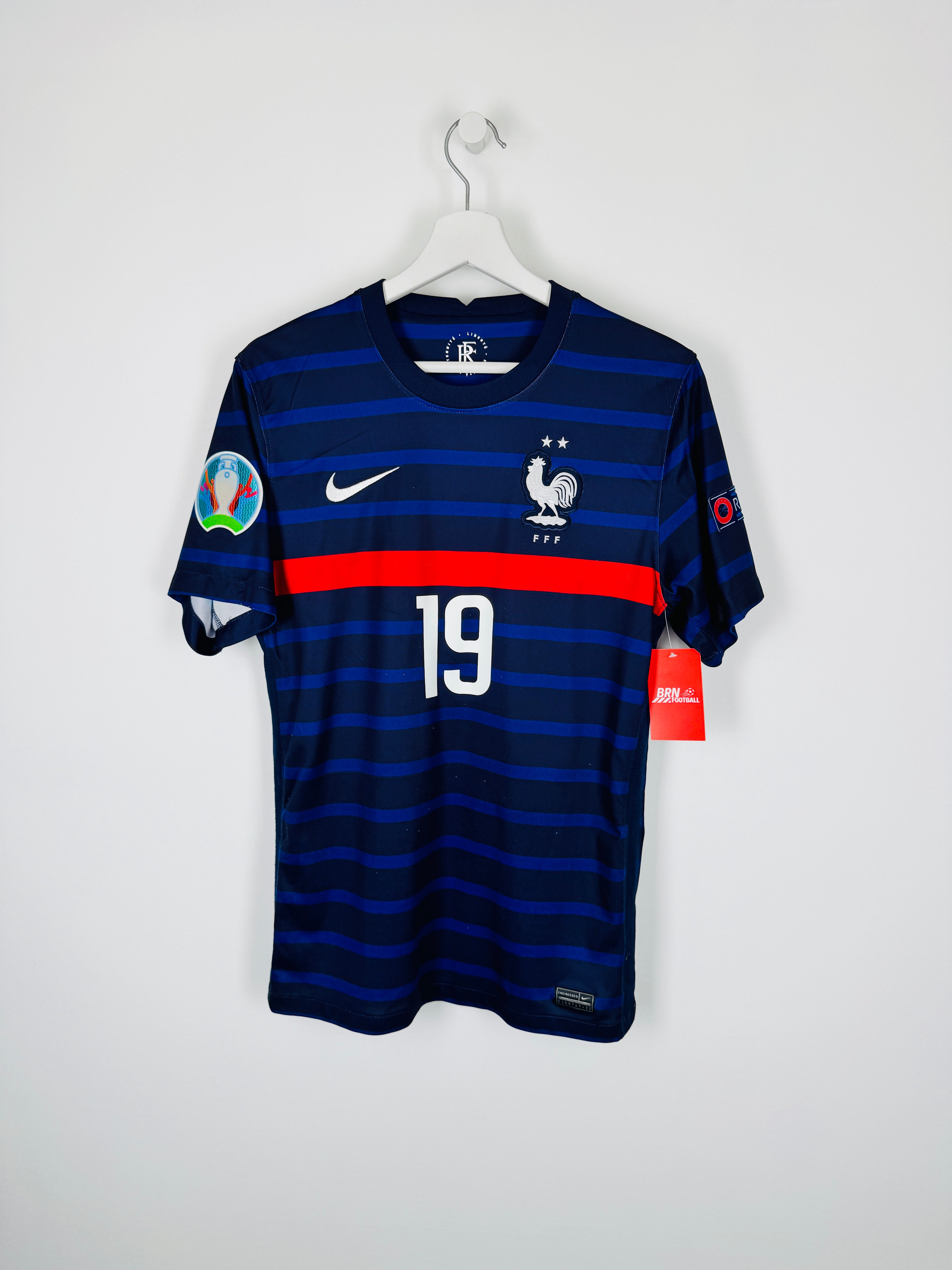 FRANCE 2020 HOME FOOTBALL SHIRT - BENZEMA #19 EURO 2021 (S)