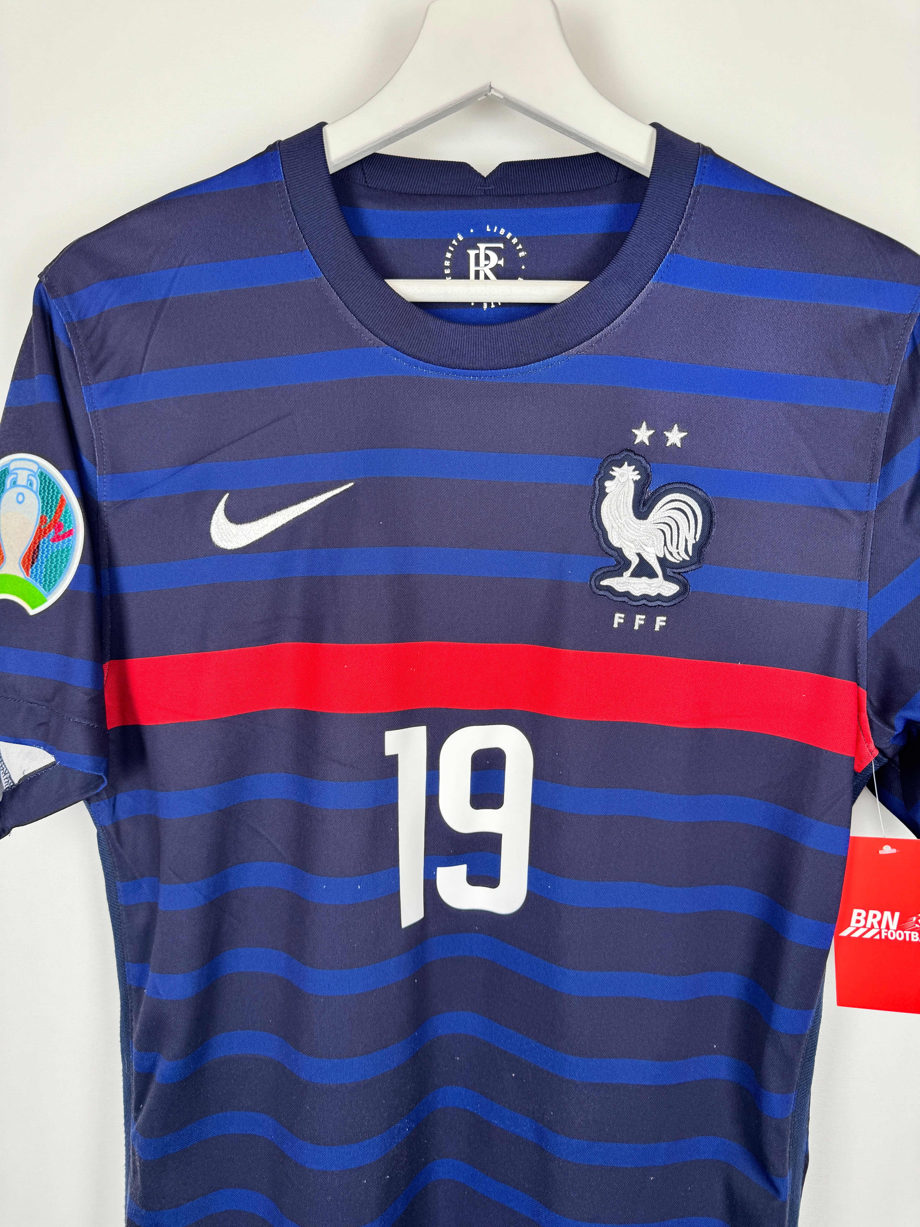 FRANCE 2020 HOME FOOTBALL SHIRT - BENZEMA #19 EURO 2021 (S)