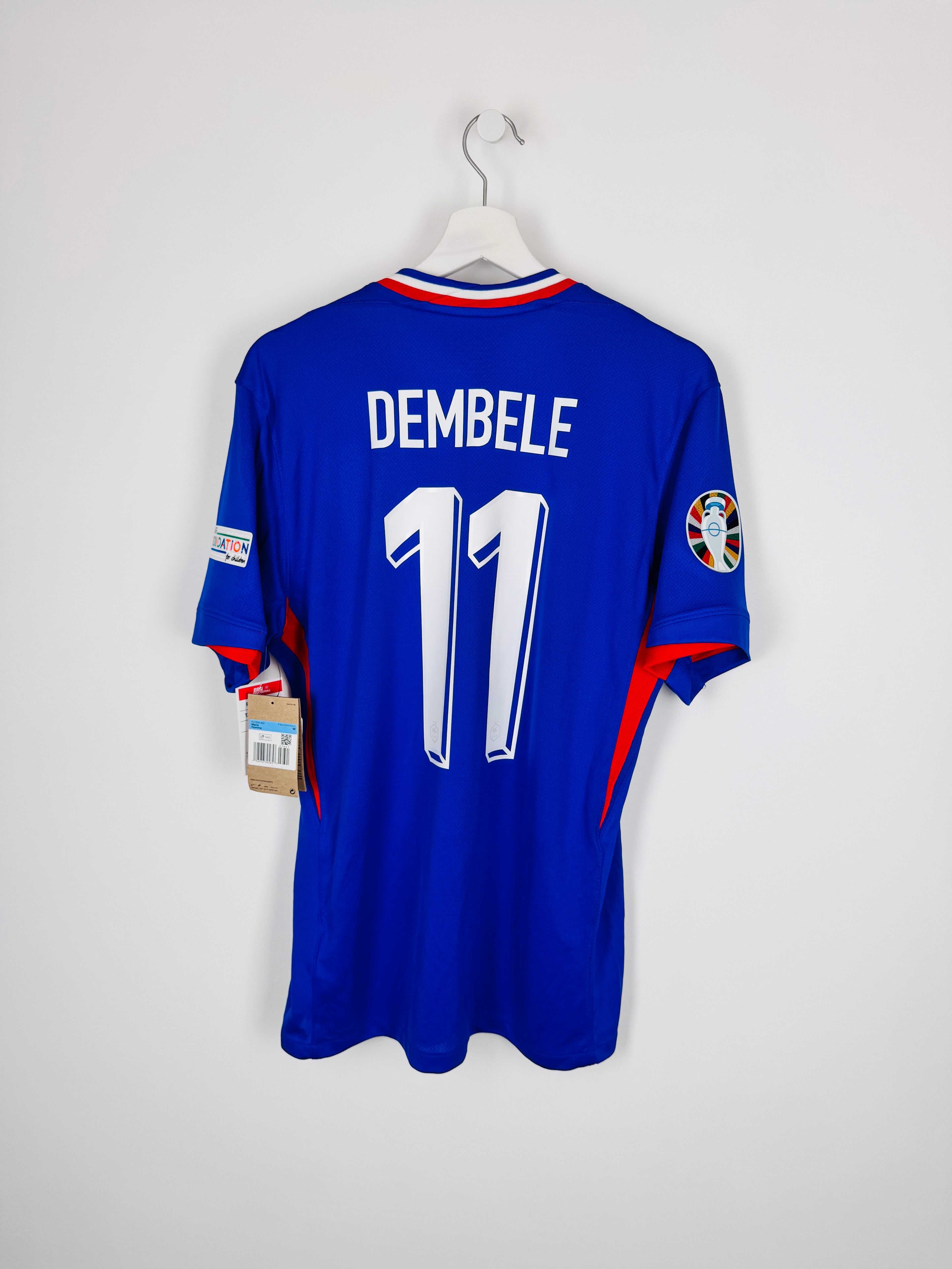 MAILLOT DE FOOTBALL ÉQUIPE DE FRANCE 2024 DOMICILE NEUF AVEC ÉTIQUETTE - OUSMANE DEMBÉLÉ #11 (M)