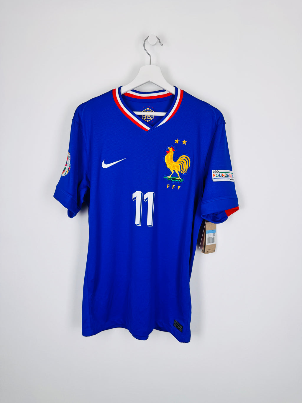 MAILLOT DE FOOTBALL ÉQUIPE DE FRANCE 2024 DOMICILE NEUF AVEC ÉTIQUETTE - OUSMANE DEMBÉLÉ #11 (M)