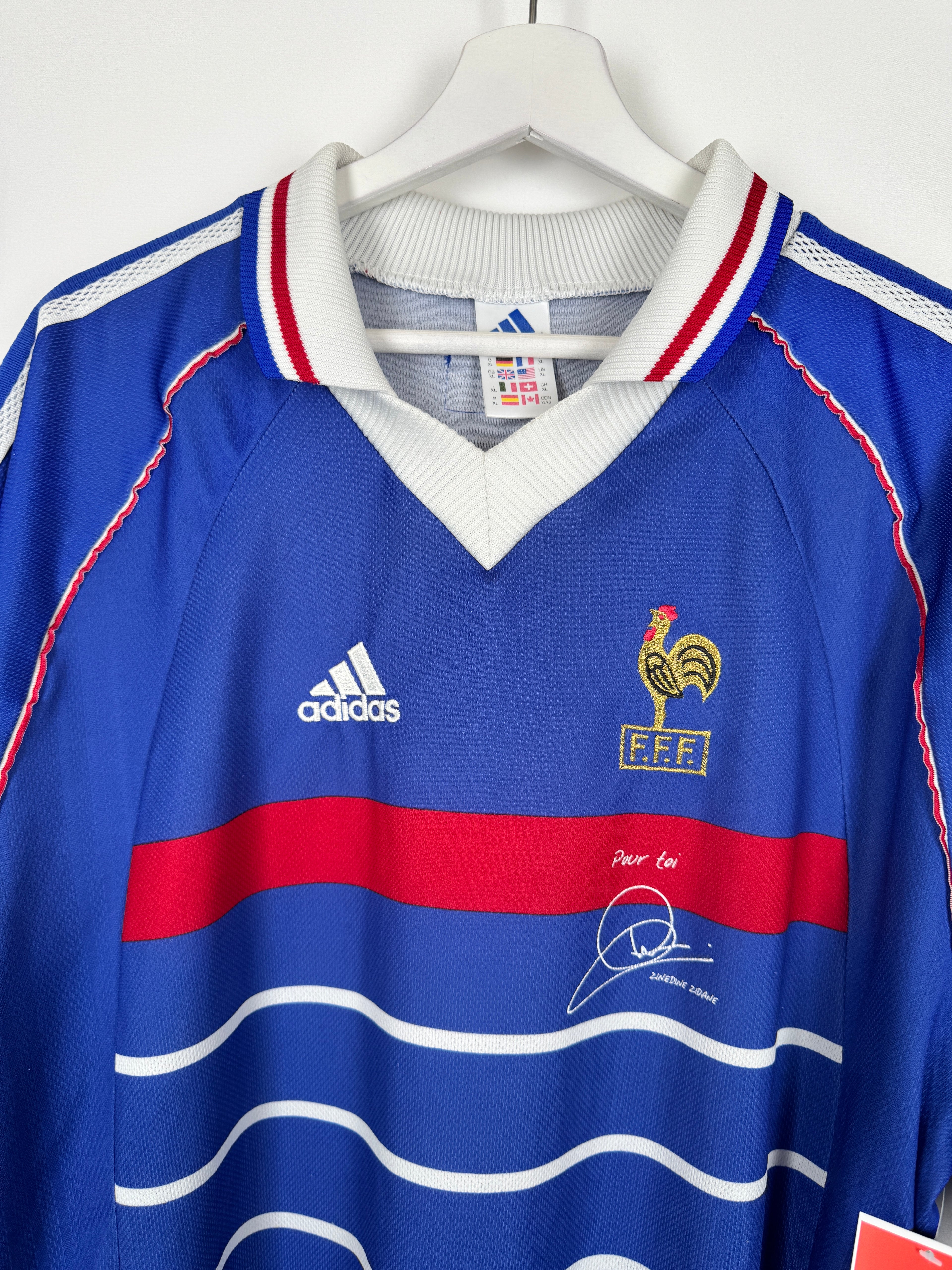 CAMISETA DE FÚTBOL SELECCIÓN DE FRANCIA 1998 LOCAL - ZIDANE #10 (XL)